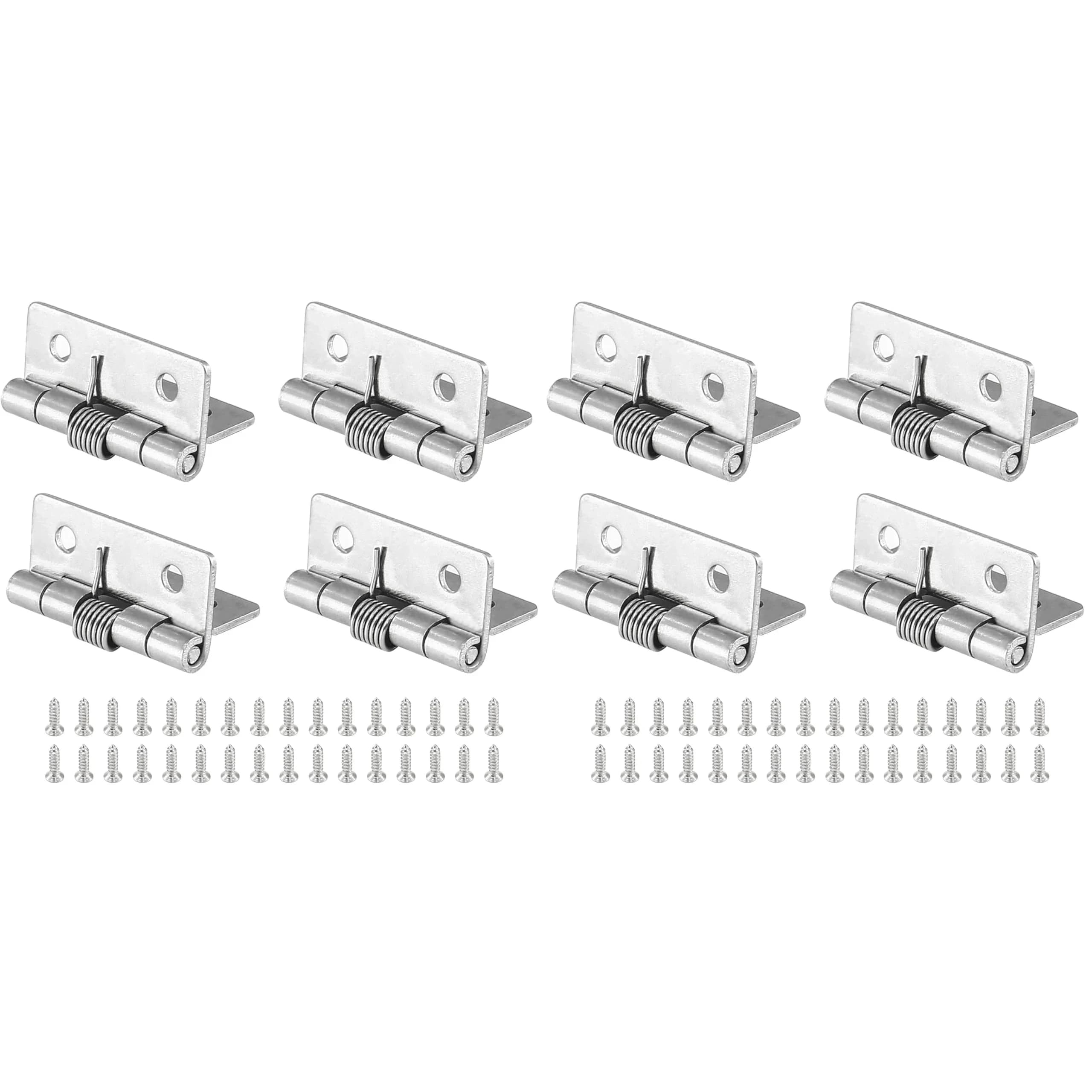Luomorgo Spring Loaded Cabinet Hinges 40mm (1.57 Inch) Stainless Steel Self Closing | Pack of 8 Hinges with Screws - main product image