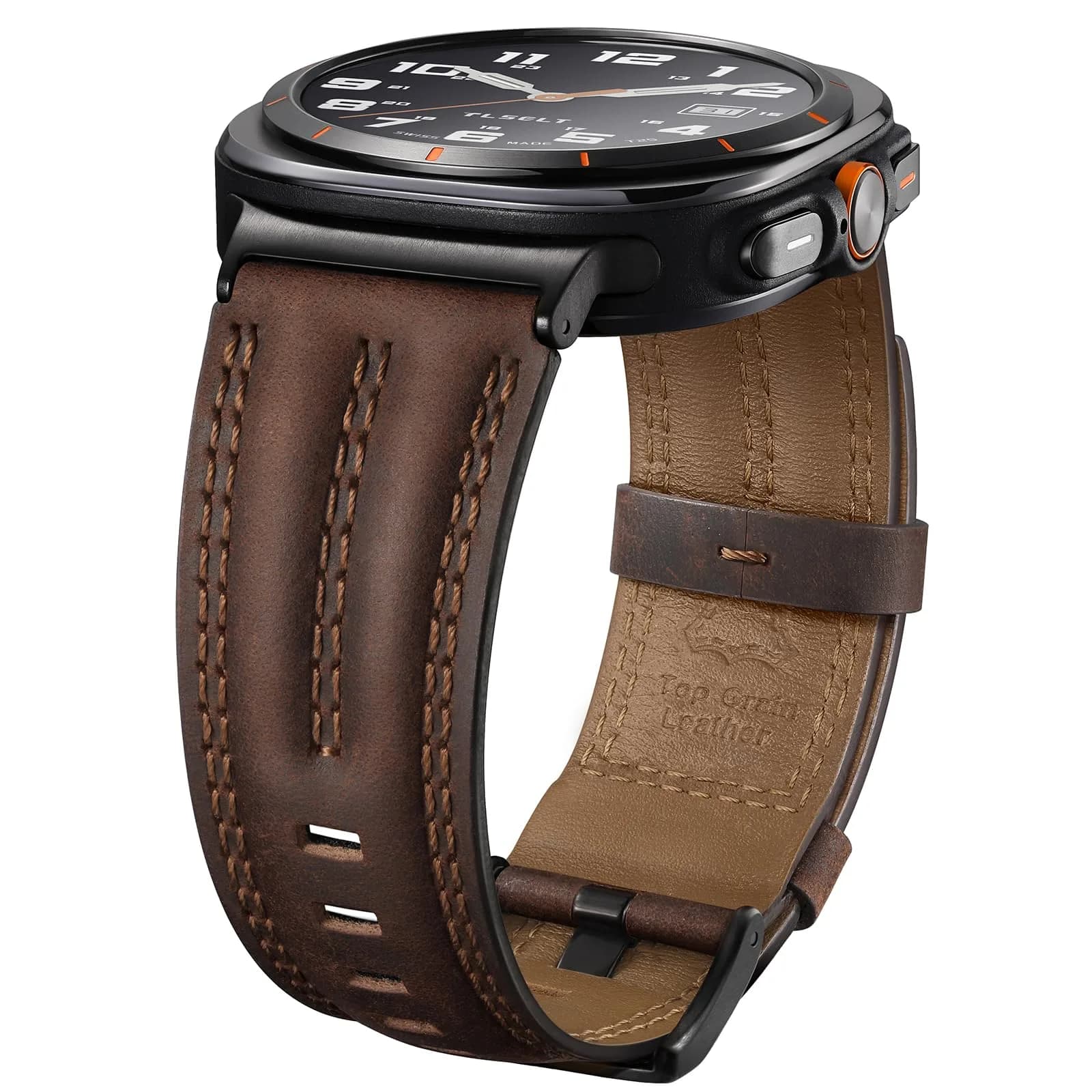Tlselt Leather Band for Samsung Galaxy Watch Ultra 2/Ultra 47mm | Vintage Rugged Style, All-Day Comfort (70-120 chars) - main product image