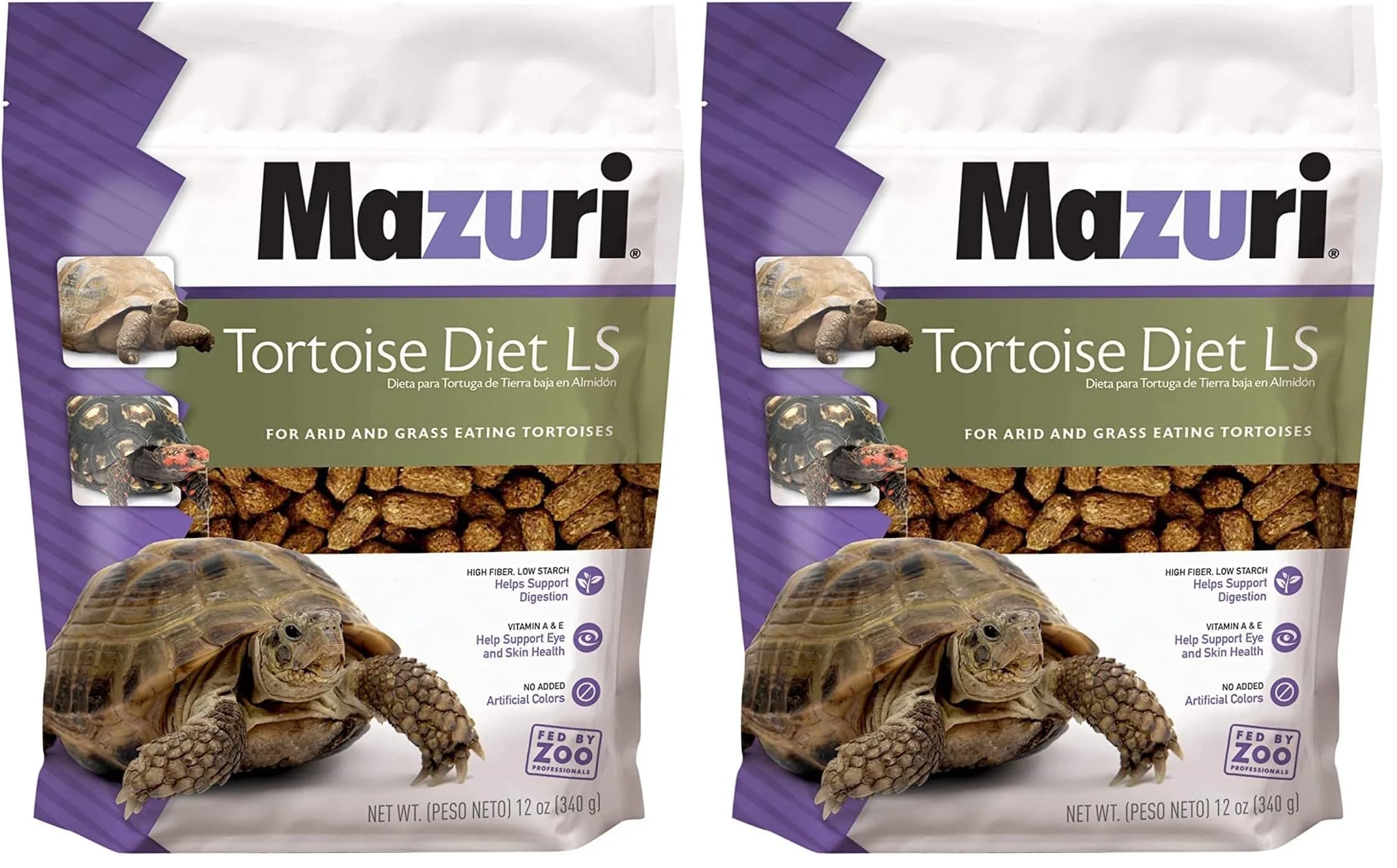 Mazuri Low Starch Tortoise Diet, Timothy Hay Flavor, 24 oz (Pack of 2) | High Fiber, Low Starch, Probiotic Fortified - main product image