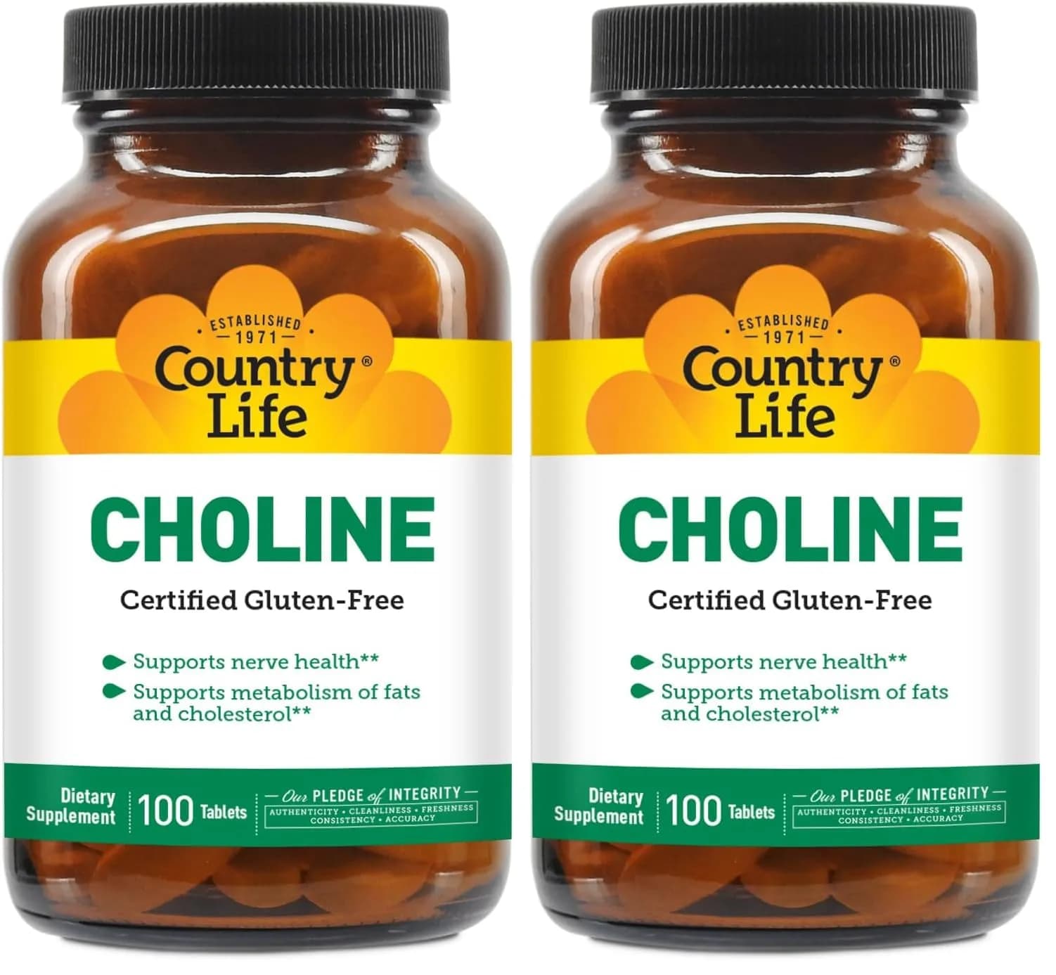 Country Life Choline 266mg | Supports Nerve & Metabolism | Certified Vegan & Halal