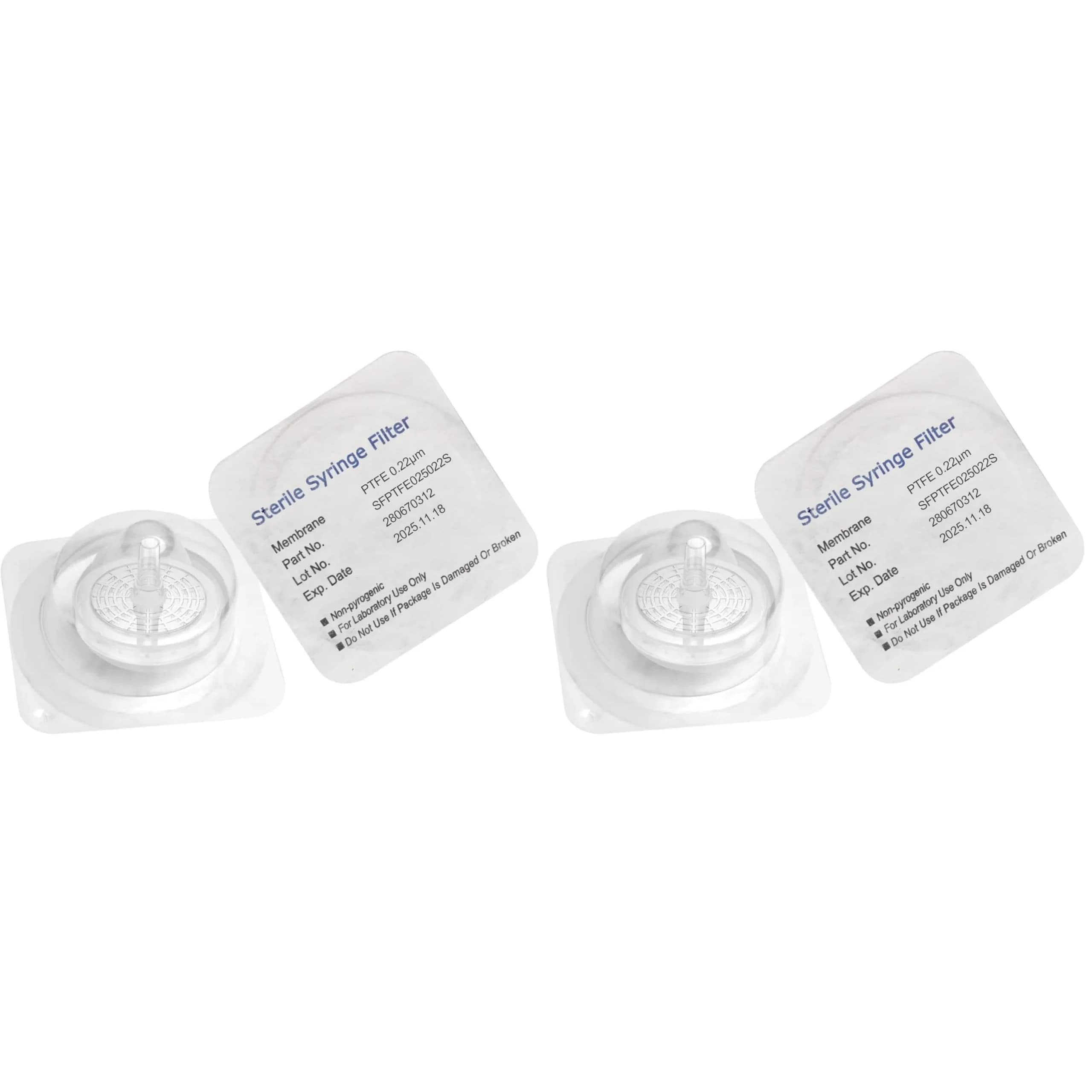 Biomed Scientific Sterile PTFE Syringe Filters 25 mm 0.22 µm 20 Filters | Individually Packaged, Gamma Irradiated - main product image
