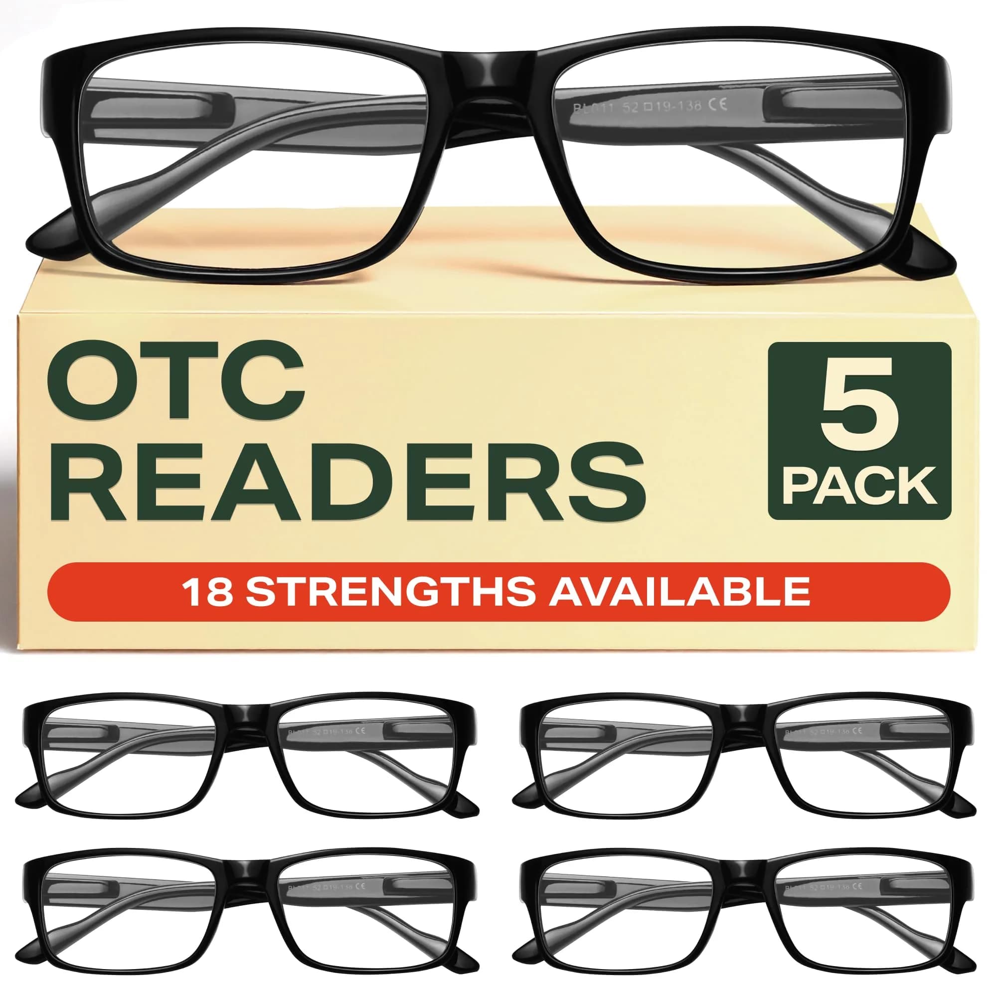 Gaoye 3.25 Reading Glasses 5-Pack | Blue Light Protection for All-Day Computer Use - main product image