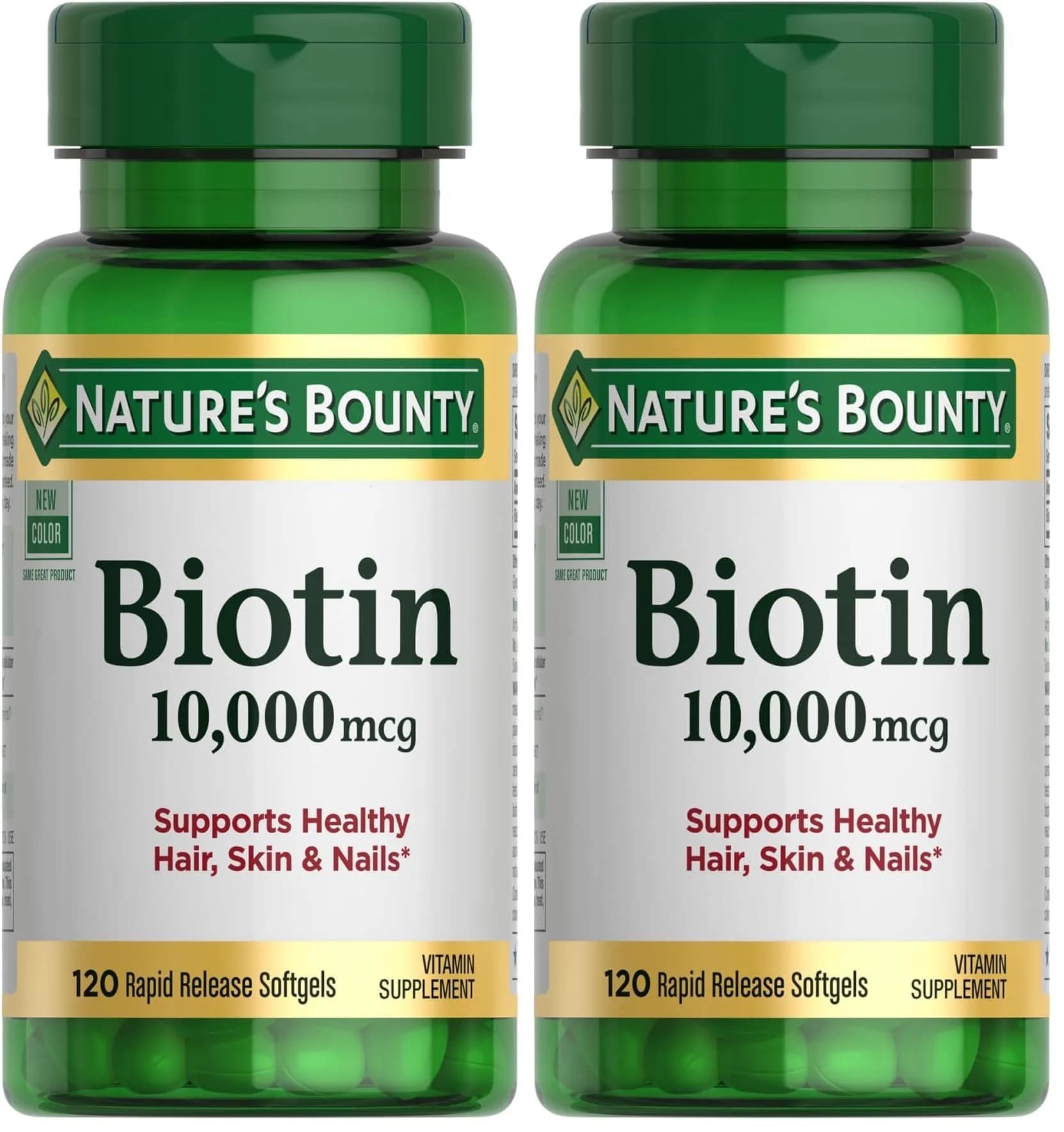 Nature's Bounty Biotin Hair Skin and Nails Vitamins, 10,000 mcg, 240 Softgels | Supports Healthy Hair, Skin, Nails - main product image