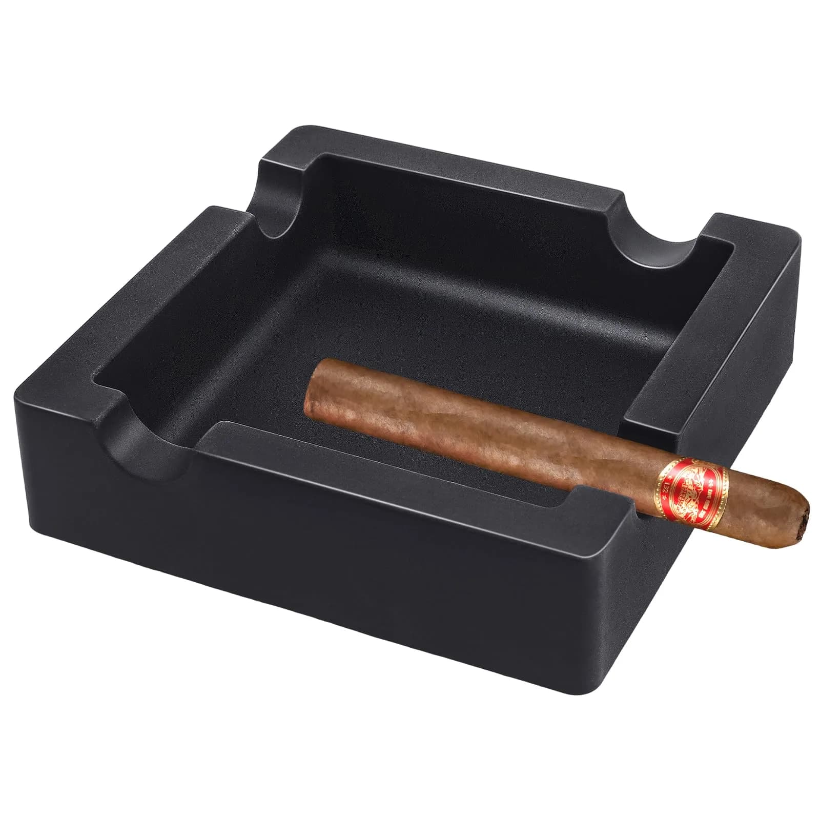 VIABRICO Outdoor Cigar Ashtrays Unbreakable Large Ring Gauge Silicone Ashtray for Patio/Indoor/Home Decor with 4 Rest - main product image