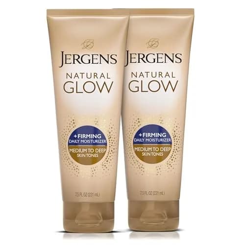Jergens Natural Glow +Firming Body Lotion, Medium to Deep Skin Tone, 4x 7.5 Oz Bottles | Gradual Tan & Cellulite Reduction - main product image