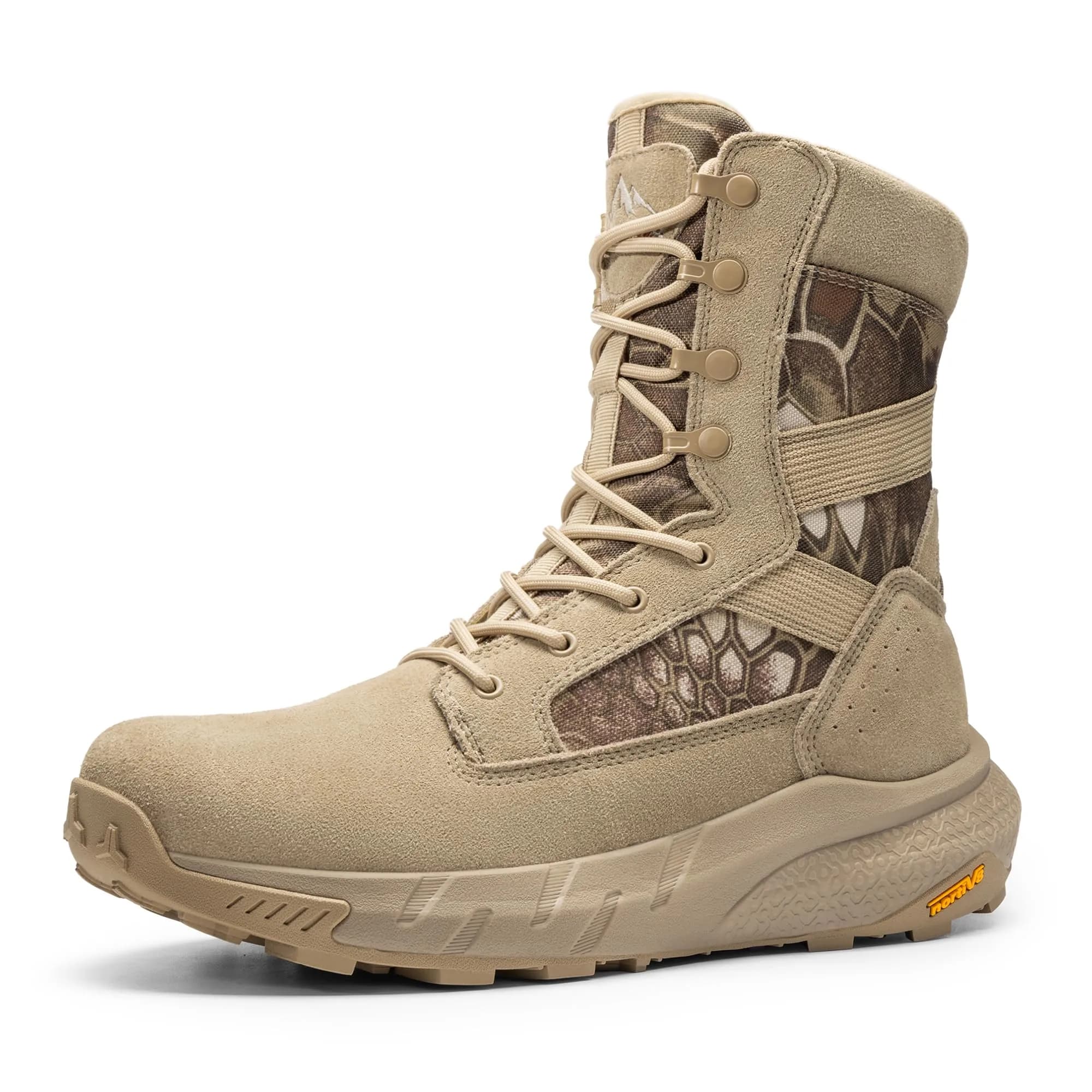 NORTIV 8 Men's Camo Sand Tactical Military Boots 8.57" Shaft | Lightweight & Cushioned - main product image