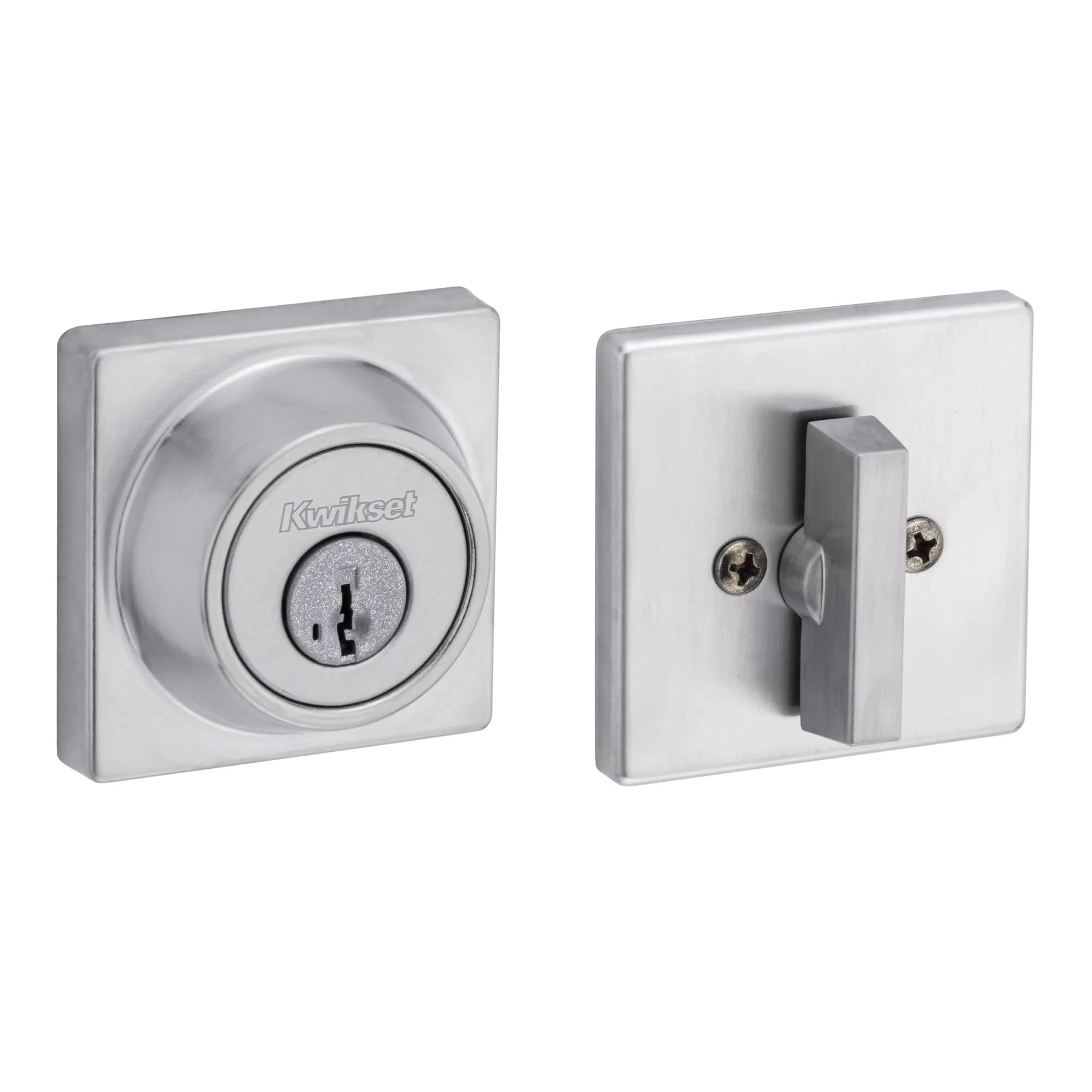 Kwikset 660 Series Entry Handleset with SmartKey Deadbolt, Satin Chrome, Fits 1-3/8" to 1-3/4" Doors - main product image