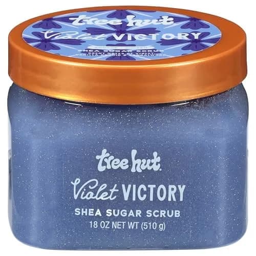 Tree Hut Violet Victory Shea Sugar Body Scrub, Exfoliating & Hydrating Sugar Scrub with Shea Butter & Essential Oils, Smooth Skin, Body Exfoliator For All Skin Types, Self Care Gifts for Women, Vegan, 510g (18 Oz) - main product image