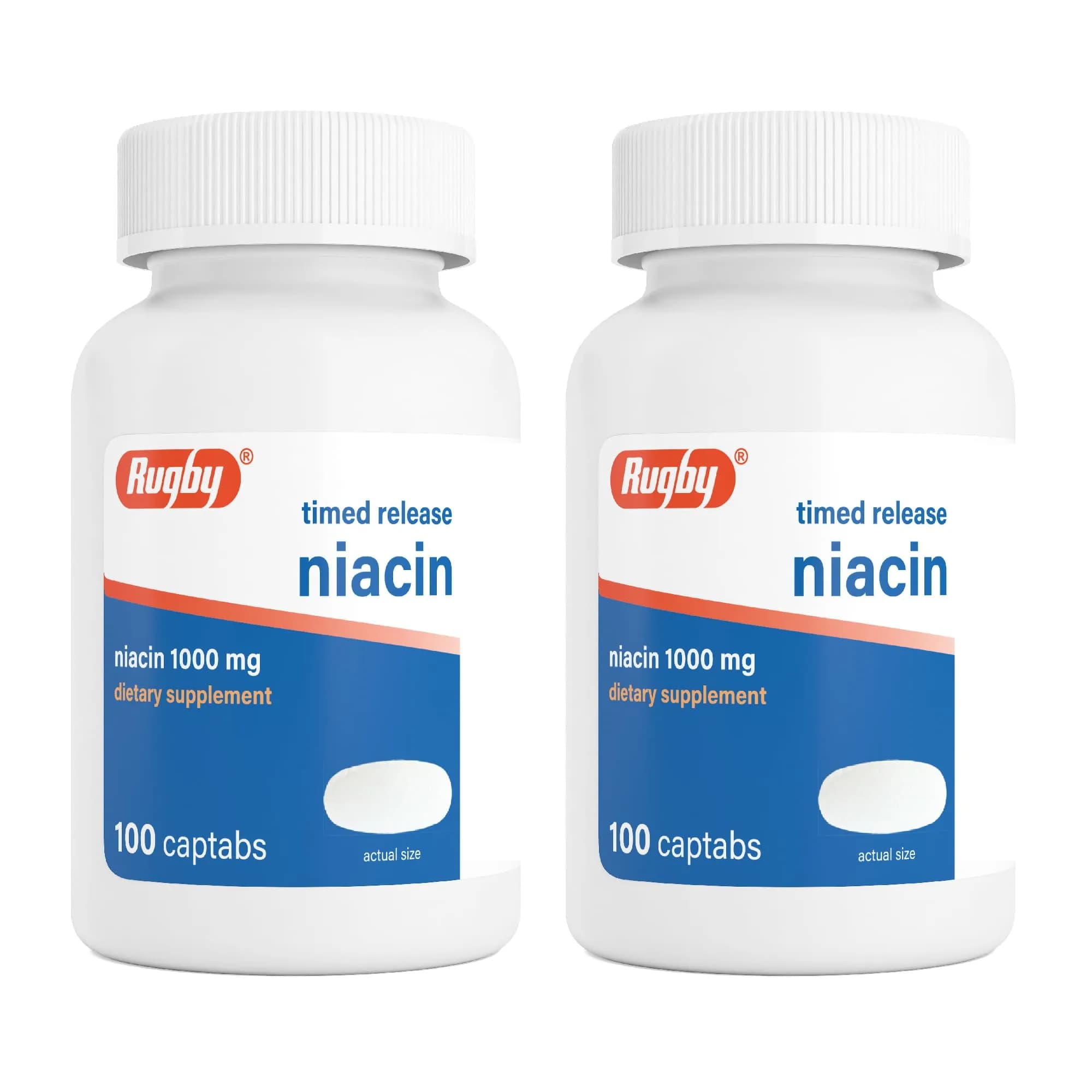 RUGBY LABORATORIES Timed-Release Niacin 1000mg | Supports Metabolism & Circulation
