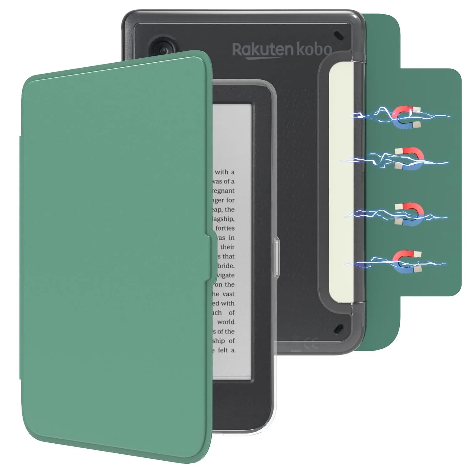 E NET-CASE Detachable Magnetic Case for 6" Kobo Clara Colour (2024) / Clara BW (2024) / 2E (2022) | Auto Sleep/Wake, Clear Back - main product image