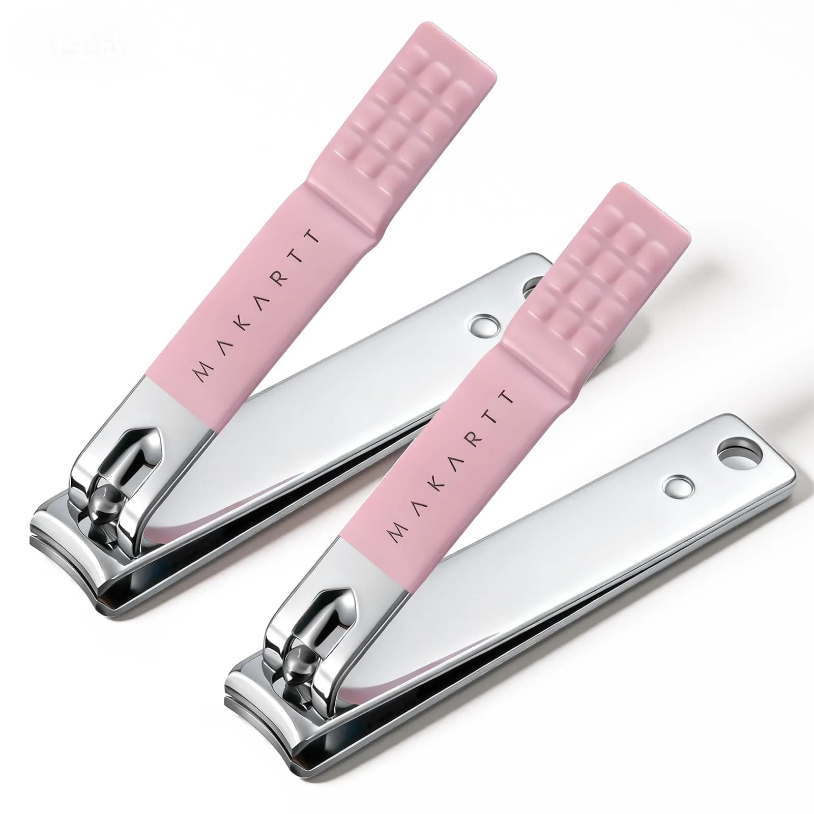 Makartt Pink Nail Clipper Set for Thick Fingernails & Toenails, 2-Pack | Precision Cuticle Maintenance Tool - main product image