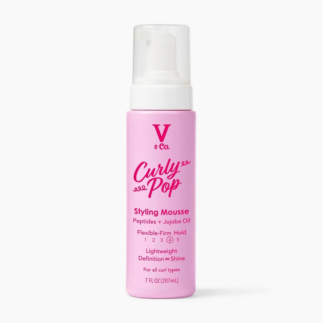 V&CO Curly Pop Curl Defining Mousse – Curl Mousse for Curly Hair, Moisturizing & Anti Frizz, 7 oz | Vegan, Cruelty-Free