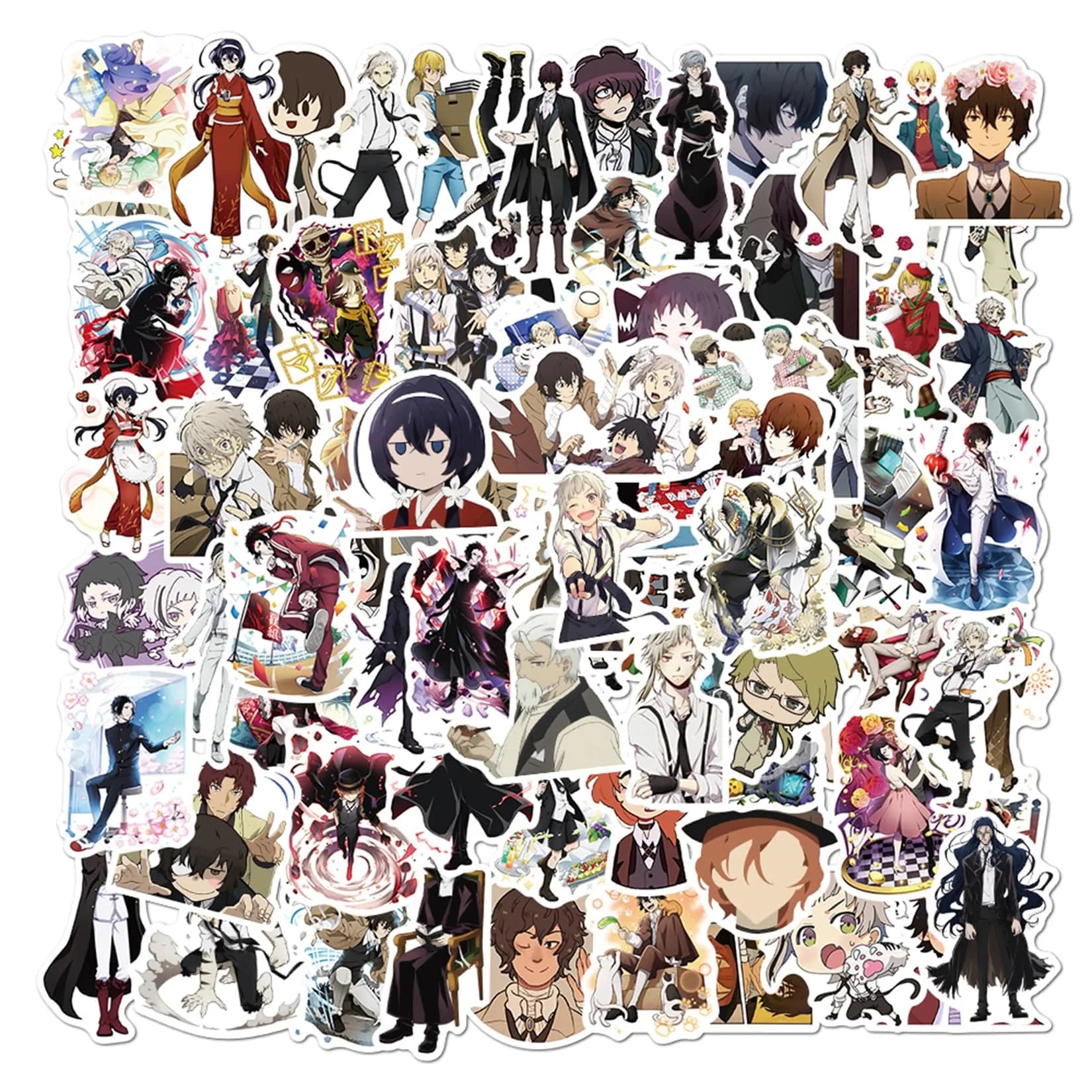 Mozoltov Cartoon Bungo Stray Dogs Stickers 100Pcs | Waterproof Vinyl Decals for Laptop & More