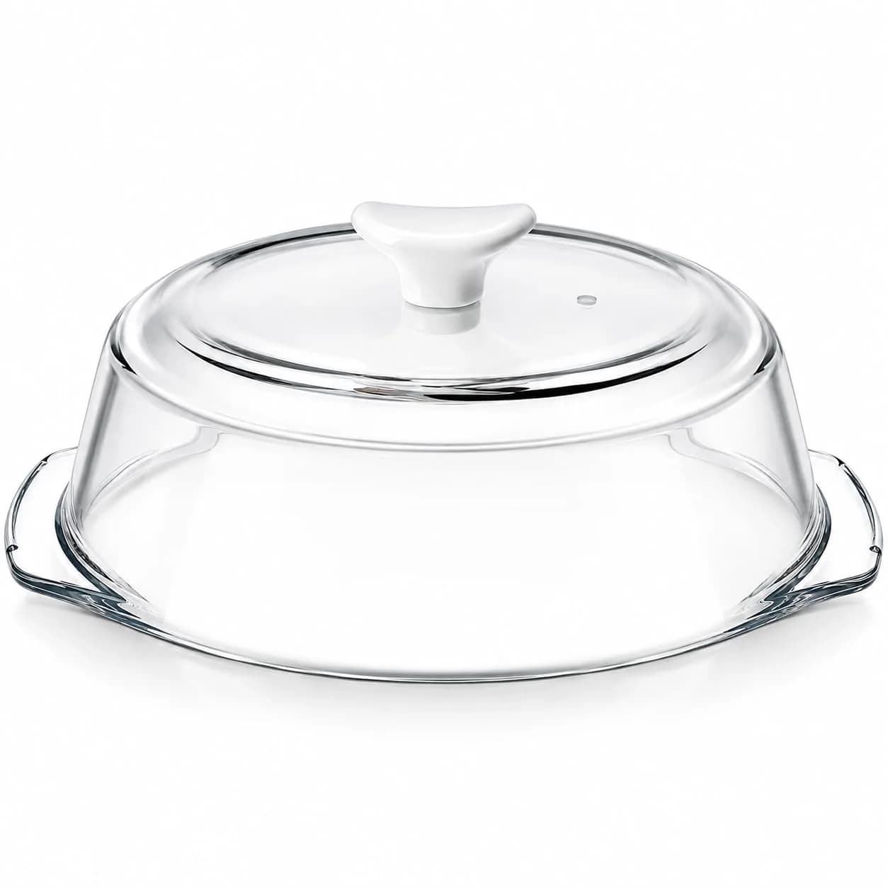 ACEPRUT New Upgrade Glass Microwave Splatter Cover with Ceramic Handle & Screw | Heat-Resistant BPA-Free Kitchen Accessory