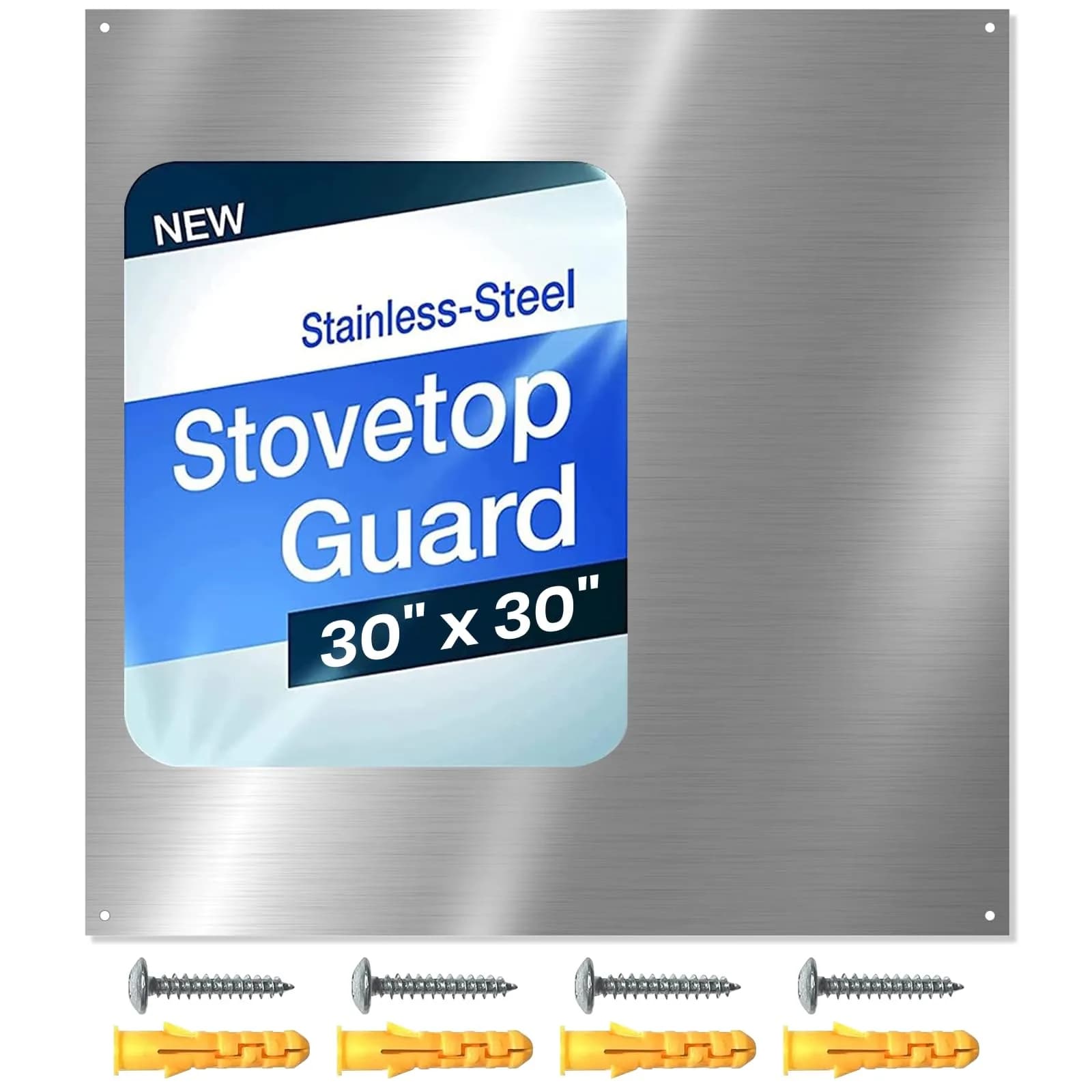 CALPALMY 30" x 30" Metal Backsplash Panel for Stoves | Heat-Resistant Kitchen Splatter Guard - main product image