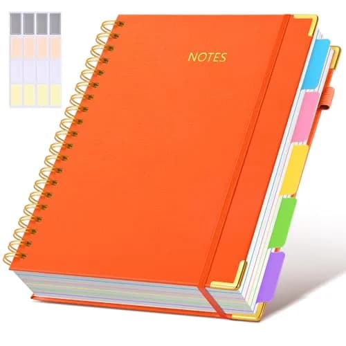 dilitego Hardcover Spiral Notebook 8.5"x11" (300 Pages, Orange) | Acid-Free Paper for Smooth Writing - main product image