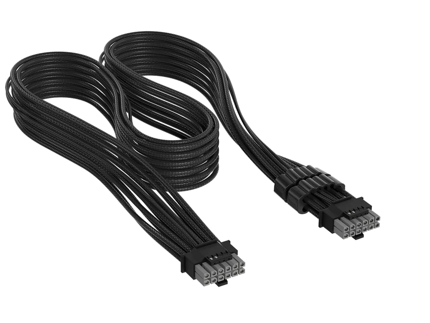 Corsair Elite Premium Individually Sleeved PCIe 12V-2x6 to PCIe 12V-2x6 600W PSU Cable – Triple-Mesh Paracord Sleeve, Low-Profile Cable Combs, Compatible with 12V-2x6 PSUs – Black - main product image