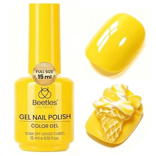 beetles Yellow Gel Nail Polish - Mango Gelato Color, 15ML | Summer Nails Art - main product image