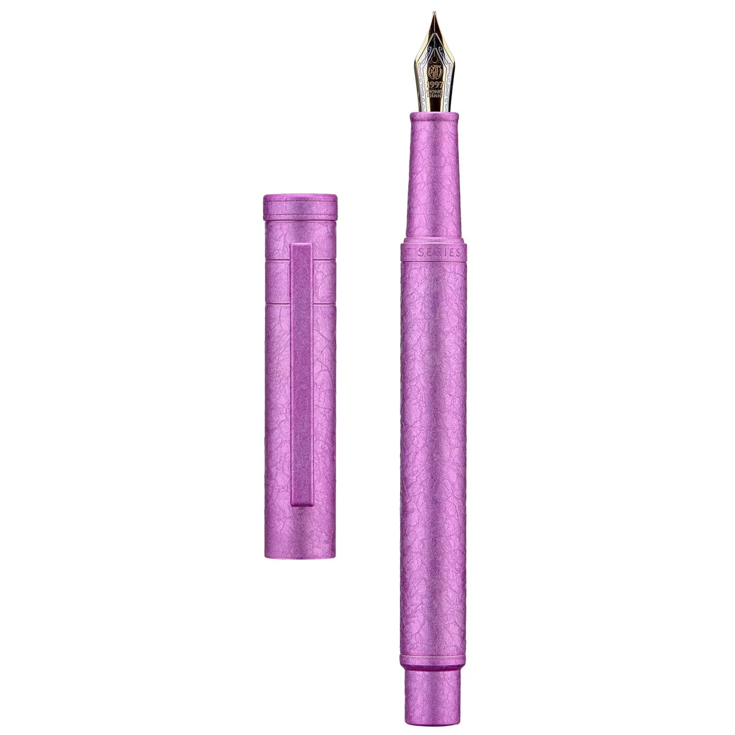 Asvine Hongdian 1851 Forest Fountain Pen Pink Ice Flowers Blade Nib 13.8cm (5.4in) | Smooth Ink Flow - main product image
