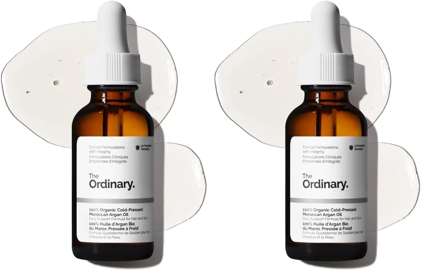 The Ordinary 100% Organic Cold-Pressed Moroccan Argan Oil 2x30ml (2 Fl Oz) | Nourishing Skin & Hair Treatment - main product image