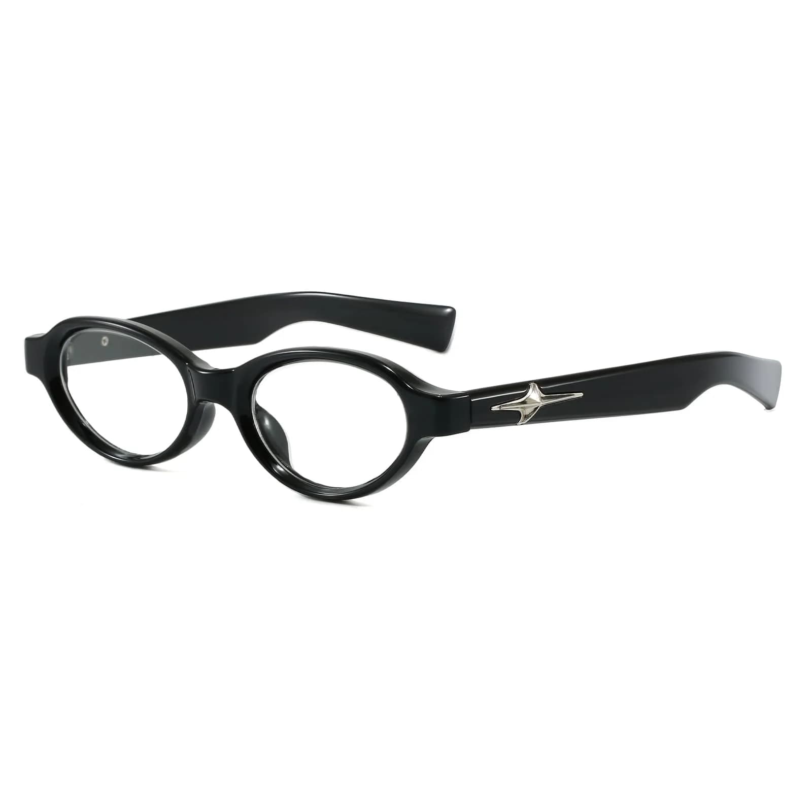 SUNBSR Retro Small Oval Blue Light Glasses for Women Men (Black) | 99% Blue Light & UV Block | Classic Style - main product image