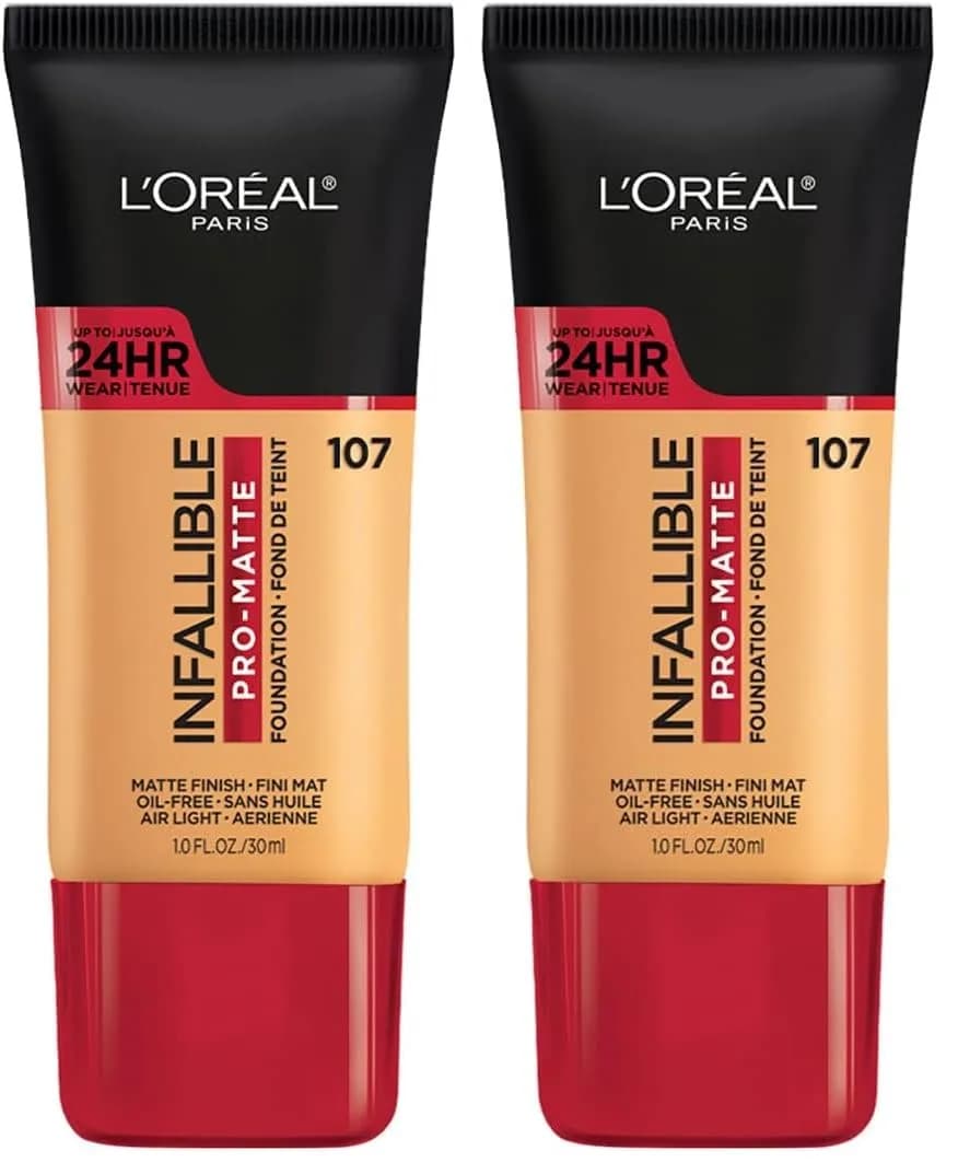 L'Oreal Paris Infallible Pro-Matte Liquid Foundation Fresh Beige 1 fl oz (Pack of 2) | Demi-Matte Finish for 24hr Wear - main product image