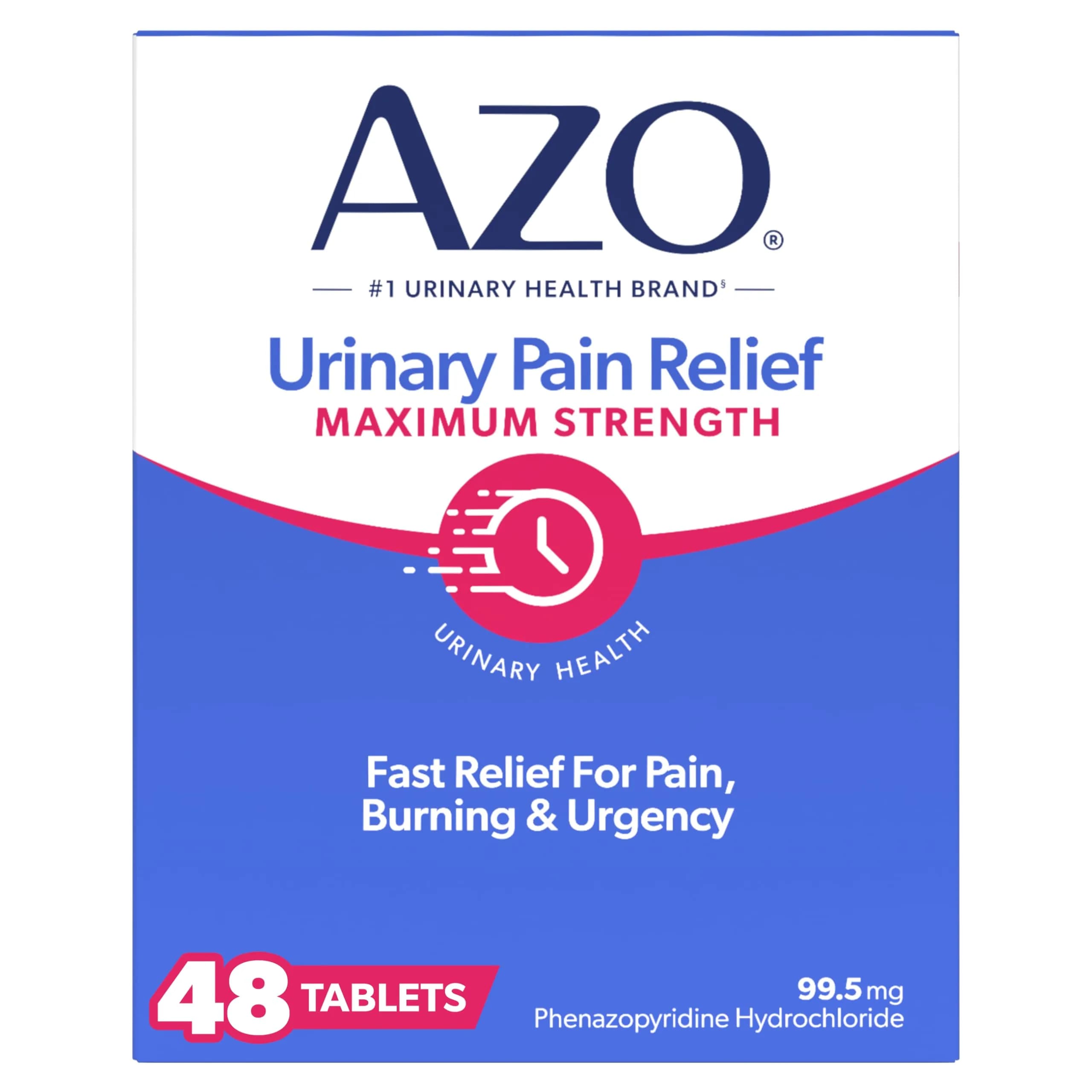 AZO Urinary Pain Relief Maximum Strength Tablets 48 Count | Fast Relief of UTI Pain - main product image