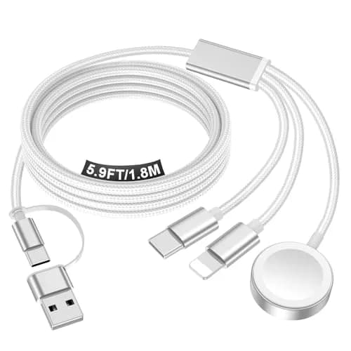 xiwxi 3-in-2 Multi Charging Cable (USB-C/Lightning/Magnetic) 1.8M | Travel Essentials for Apple Devices - main product image