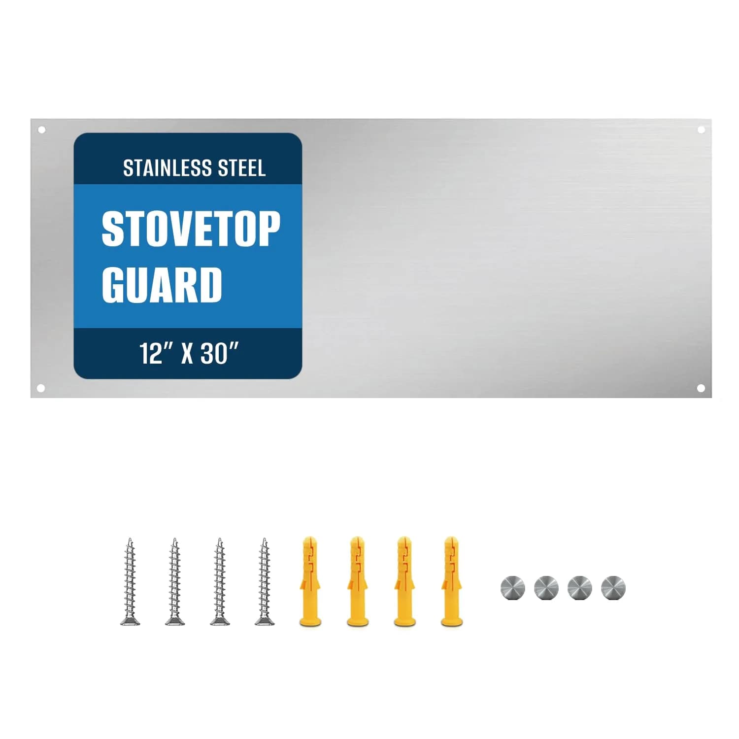 TUTU 30" x 12" Stainless Steel Stove Backsplash | Easy Clean Wall Shield for Range Hoods - main product image