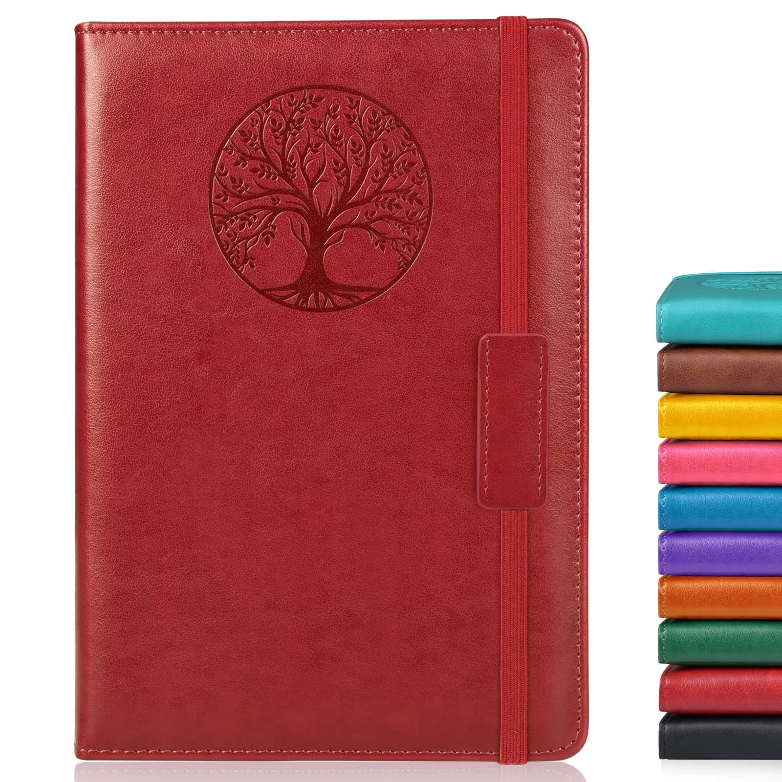 Biuwory A5 Graph Paper Notebook Journal (5.7"×8.3", 140 Pages, Wine Red) | Acid-Free Paper for Precise Writing