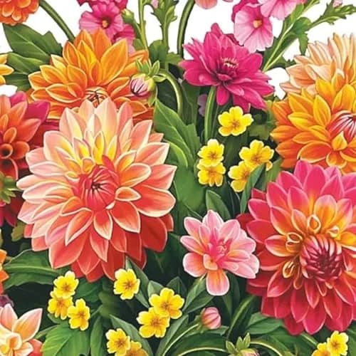 Freshcut Paper Dahlia Sunrise 3D Pop Up Greeting Card (14.5" x 17") | USA Import, Lasts Forever - main product image