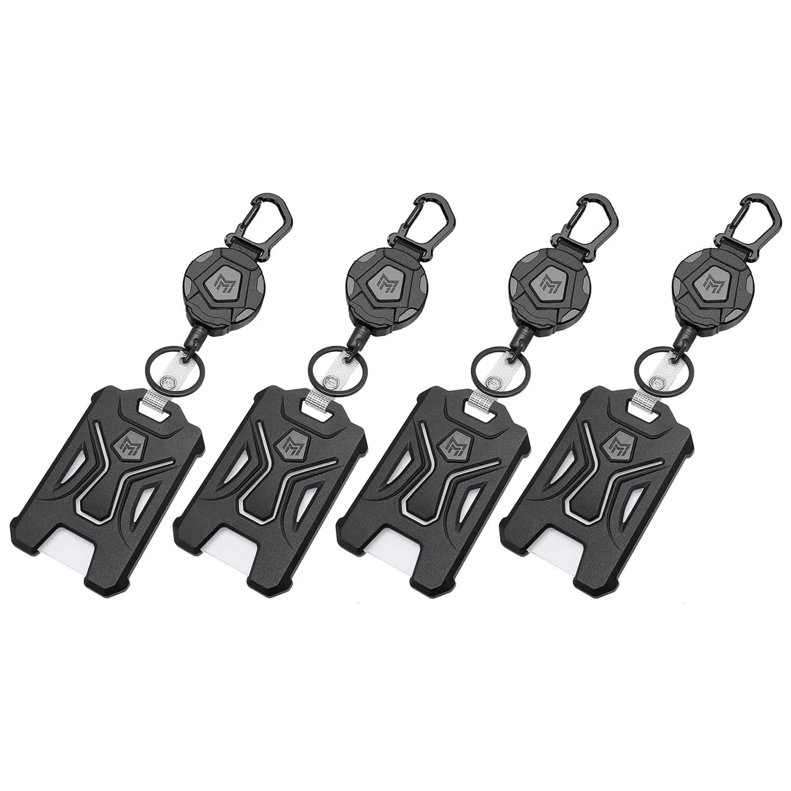 MNGARISTA 4-Pack Retractable Badge Holder with Carabiner Keychain & 31.5" Reel | Heavy Duty PC ID Card Holder - main product image