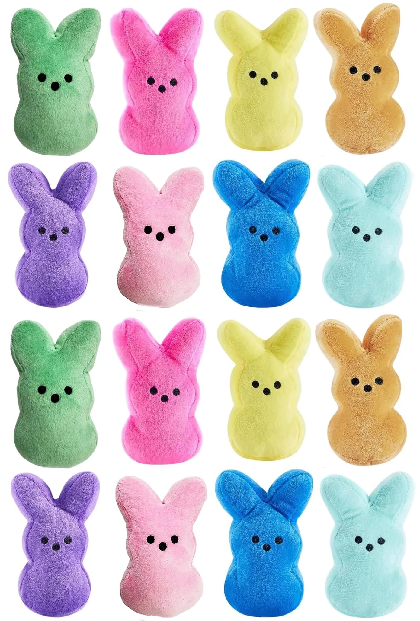 Rdogeia 16PCS Easter Stuffed Bunny Plush Toys (1 inch) | Colorful - main product image