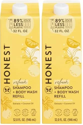 The Honest Company 2-in-1 Shampoo Body Wash Refill Carton Citrus Vanilla Refresh 1.89 L (64 Fl Oz) | Gentle, Tear-Free, Hypoallergenic Formula - main product image