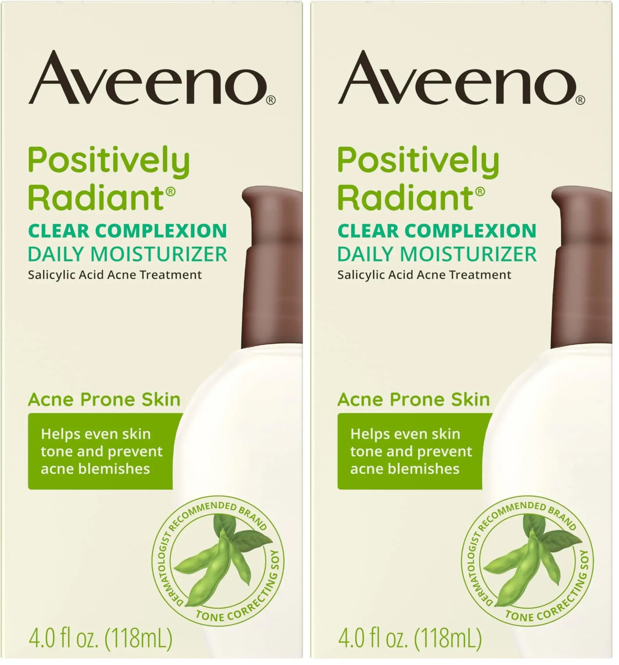 Aveeno Positively Radiant Clear Complexion Daily Face Moisturizer 240ml (8 Fl Oz) | Acne Treatment for Oily & Sensitive Skin - main product image