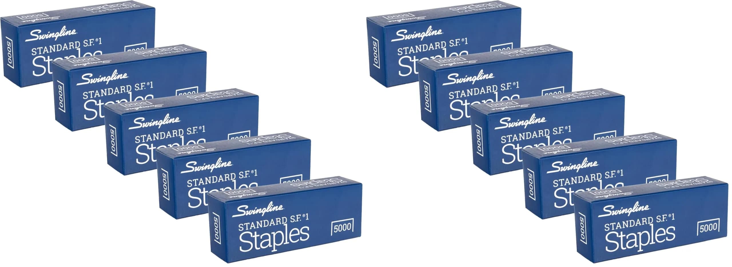 Swingline Standard Staples 1/4" Leg Length, 5000/Strip, 10-Pack | Value Pack Hardware Staples for Daily Use - main product image
