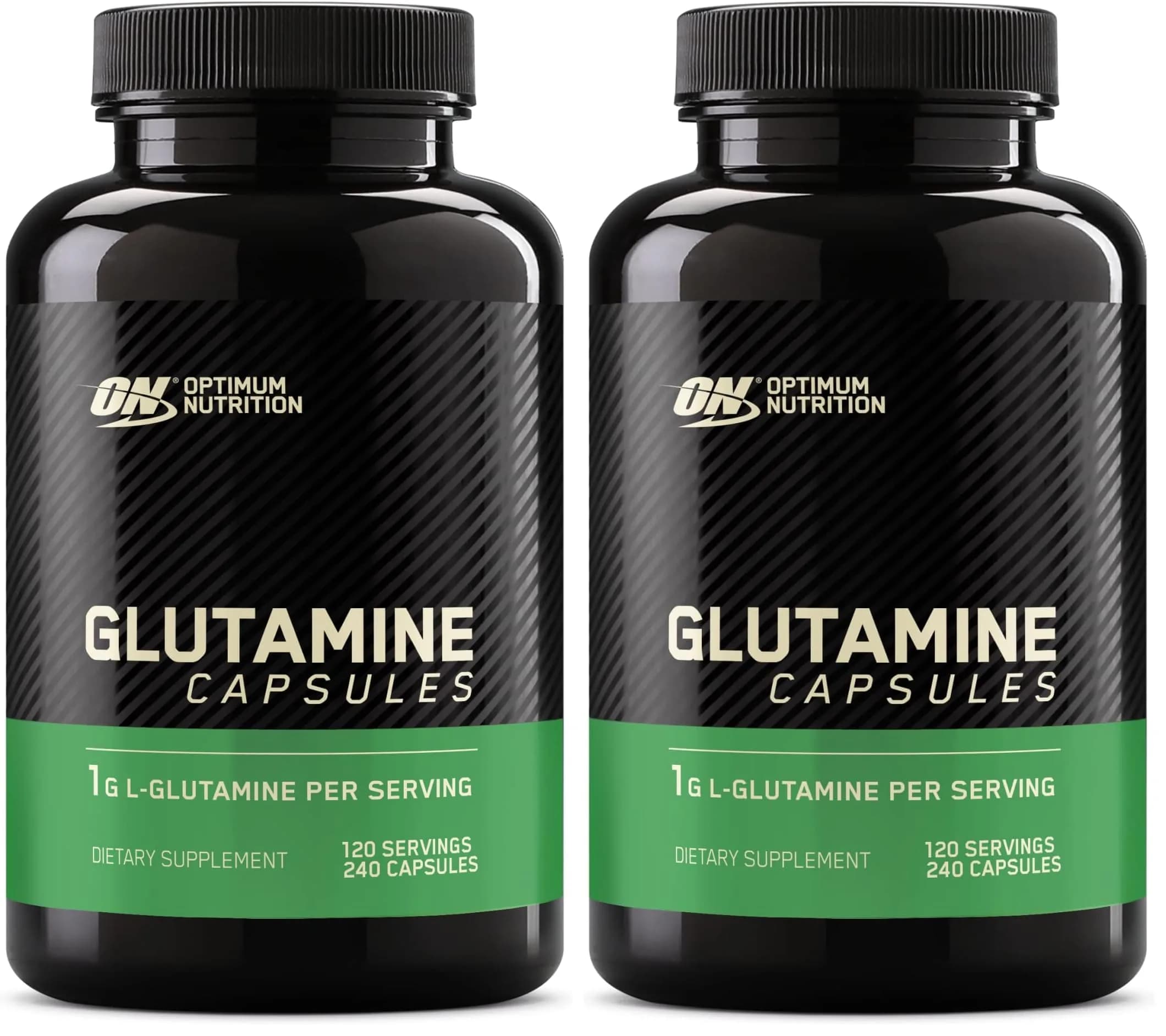 Optimum Nutrition L-Glutamine Muscle Recovery Capsules 1000mg 240 Count (Pack of 2) | High Protein Nutritional Supplement - main product image