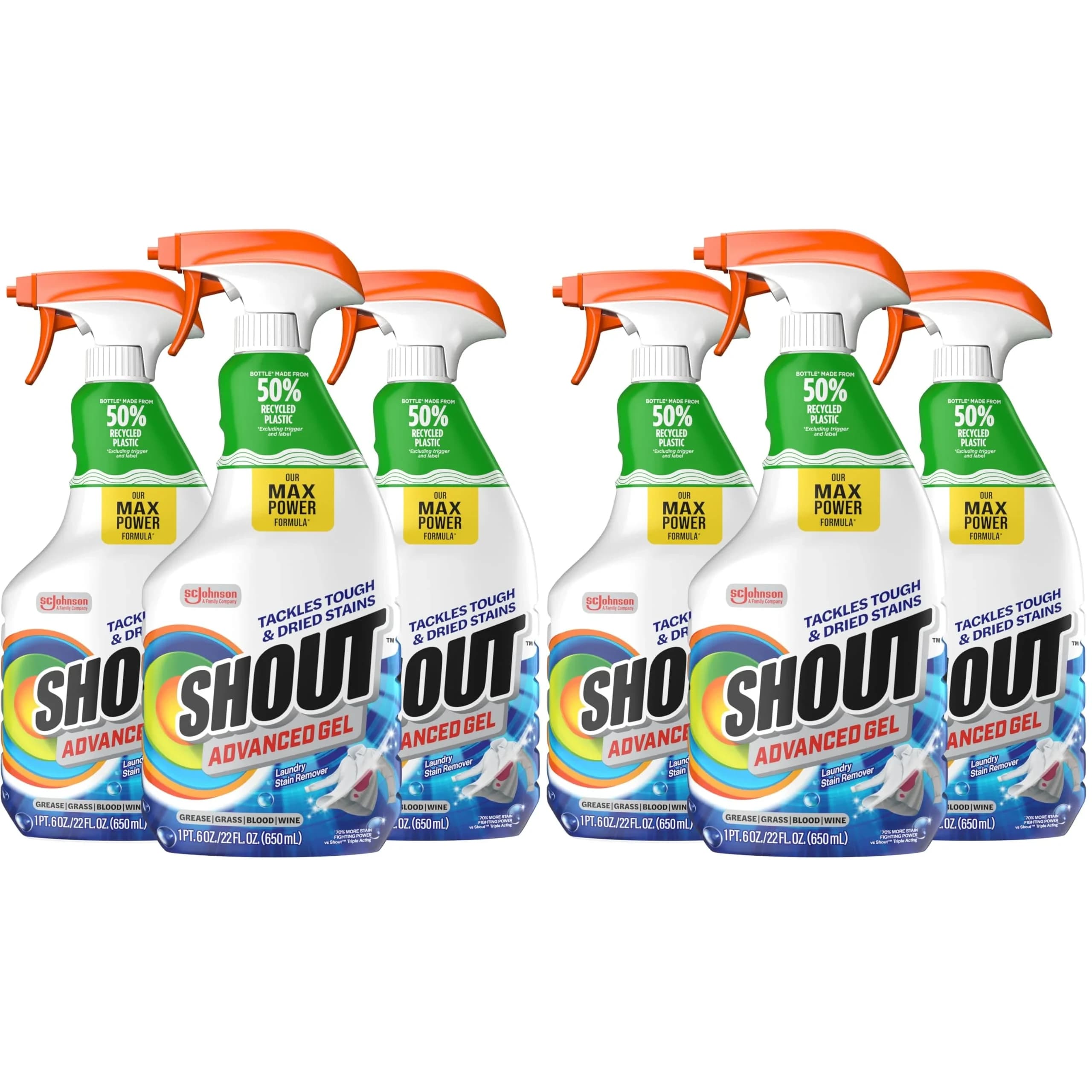 Shout Advanced Laundry Stain Remover Gel Spray 22oz (650ml) | Tough on Dried-in Stains - main product image