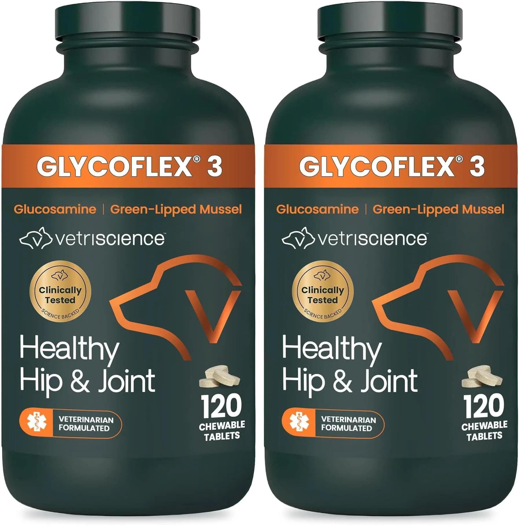 VetriScience Extra Strength Healthy Hip & Joint Chewable Tablets for Dogs | 240 Tablets (Pack of 2) - main product image
