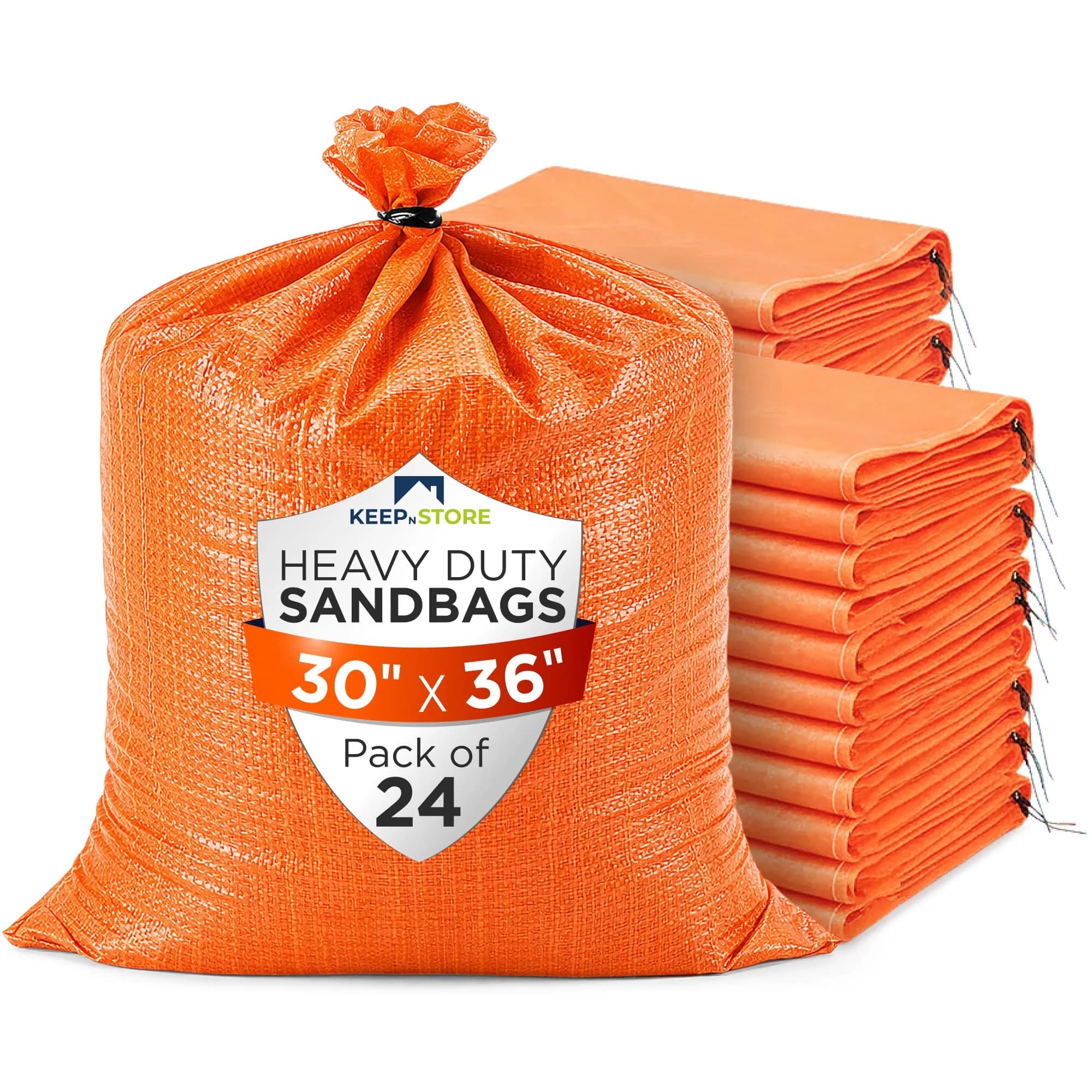 Keep N Store Heavy Duty Sand Bags Pack of 24 | Flood Control & Industrial Use, 30x36 inches, 150 Pounds Capacity