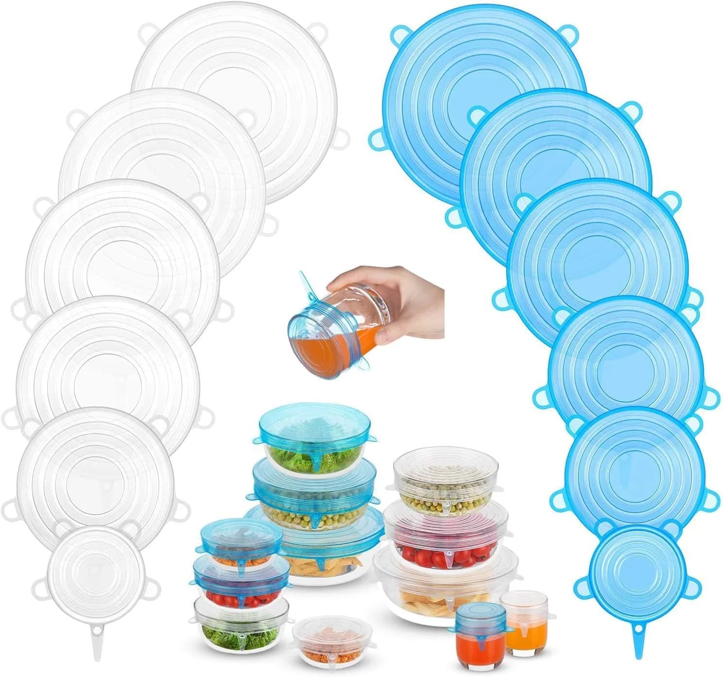 DAILY KISN Silicone Stretch Lids 12PCS | Eco-Friendly Reusable Food Covers