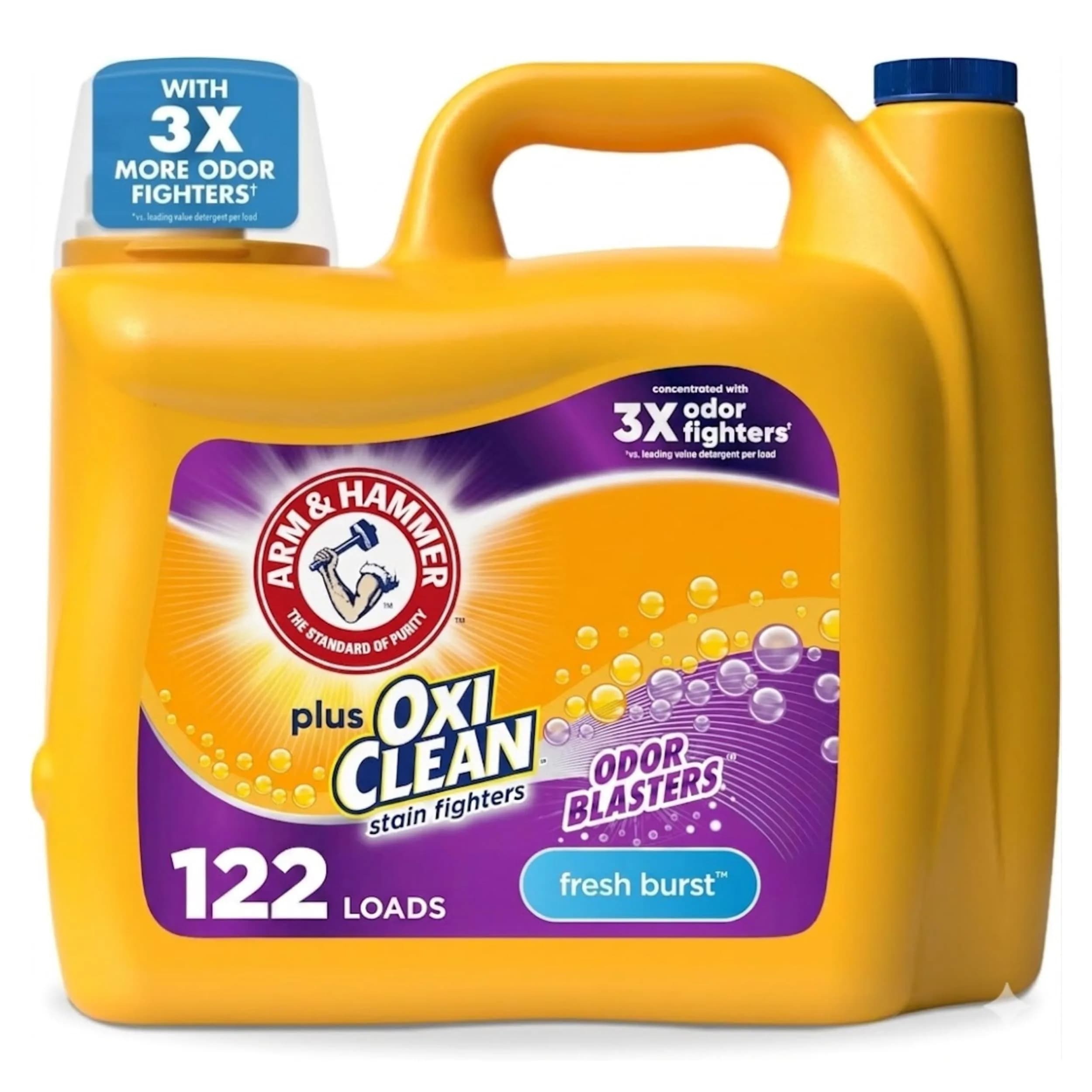 ARM & HAMMER Plus OxiClean with Odor Blasters Liquid Laundry Detergent Fresh Burst 4690ml (158.6 Fl Oz) | Attacks Stains & Odors with OxiClean - main product image