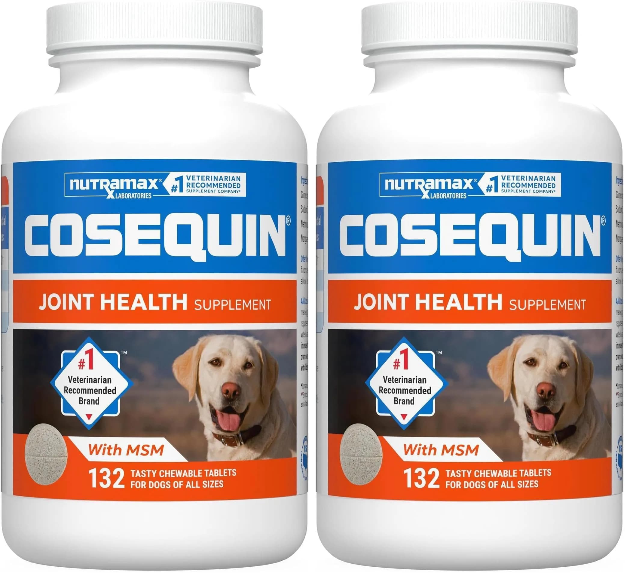 Nutramax Cosequin Dog Joint Health Supplement Tablets, 264 Count (132 Count Pack of 2) | Glucosamine, Chondroitin, MSM for All Breeds - main product image