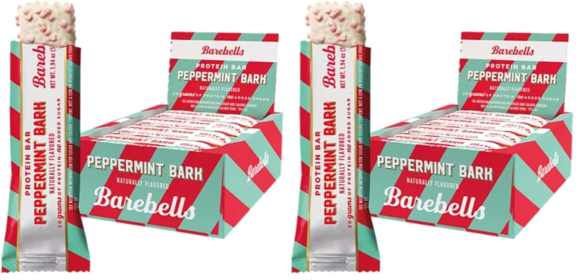 Barebells Protein Bars Peppermint Bark 12 Count Snack Bar | High Protein, Low Sugar, USA Import - main product image