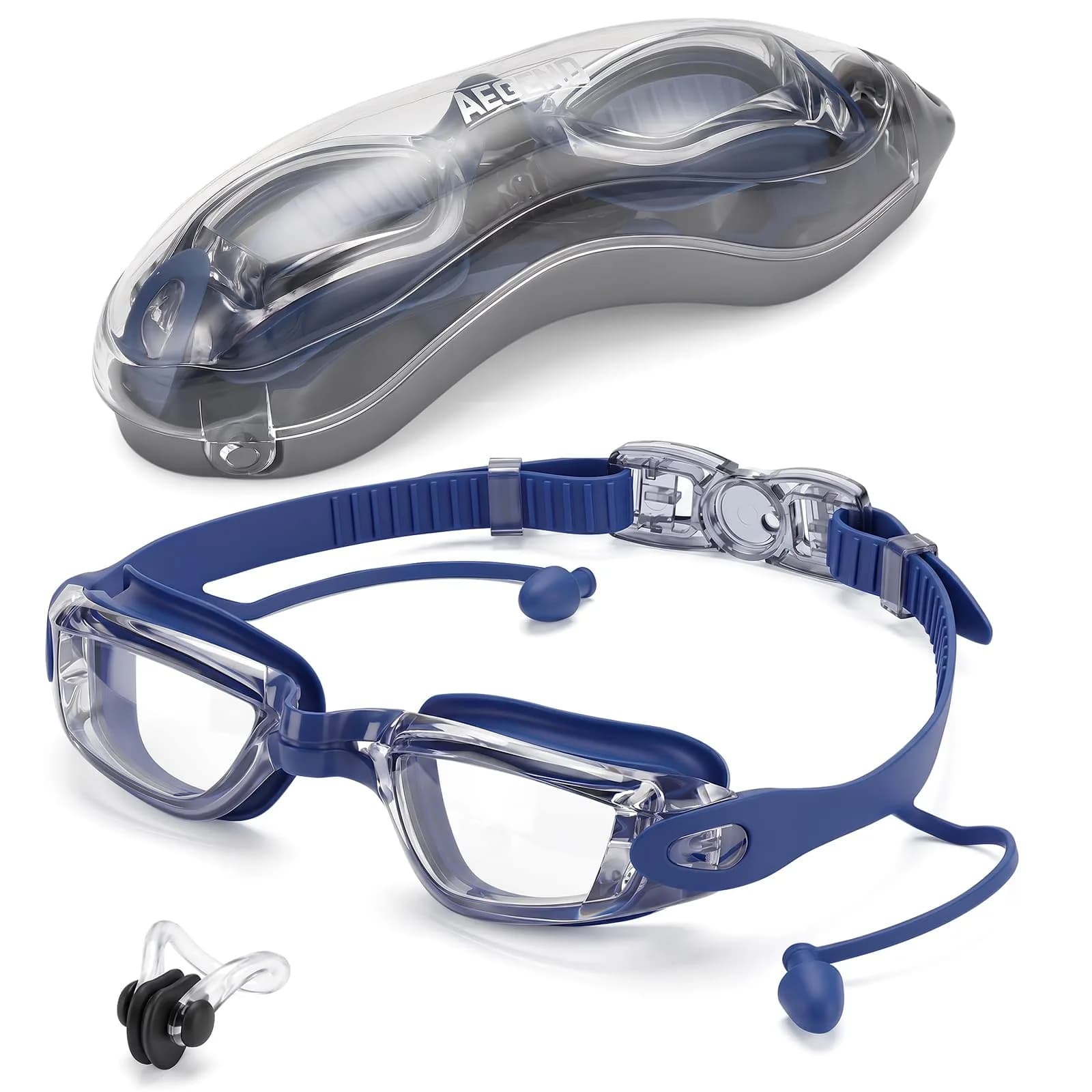 Aegend Swim Goggles Adult Youth | Clear Anti-Fog Lens, Leakproof Silicone Seal - main product image