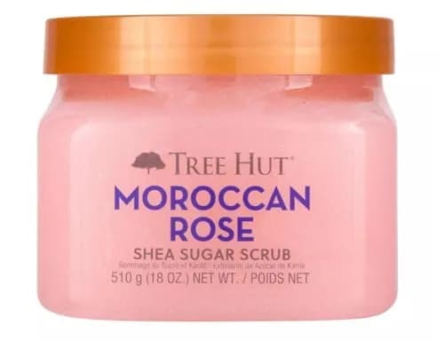Tree Hut Moroccan Rose Shea Sugar Scrub Travel Size 96g (3.4 oz) | Exfoliating & Hydrating Body Scrub - main product image