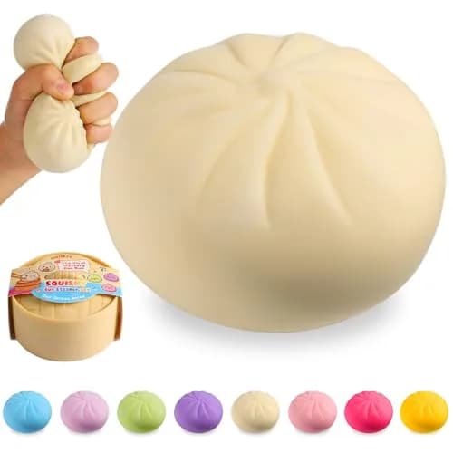ToyMojo White Dumpling Squishy Mystery Box, Bao Bun Squeeze Toy (1 pc) | Viral Fidget Toy for Kids - main product image