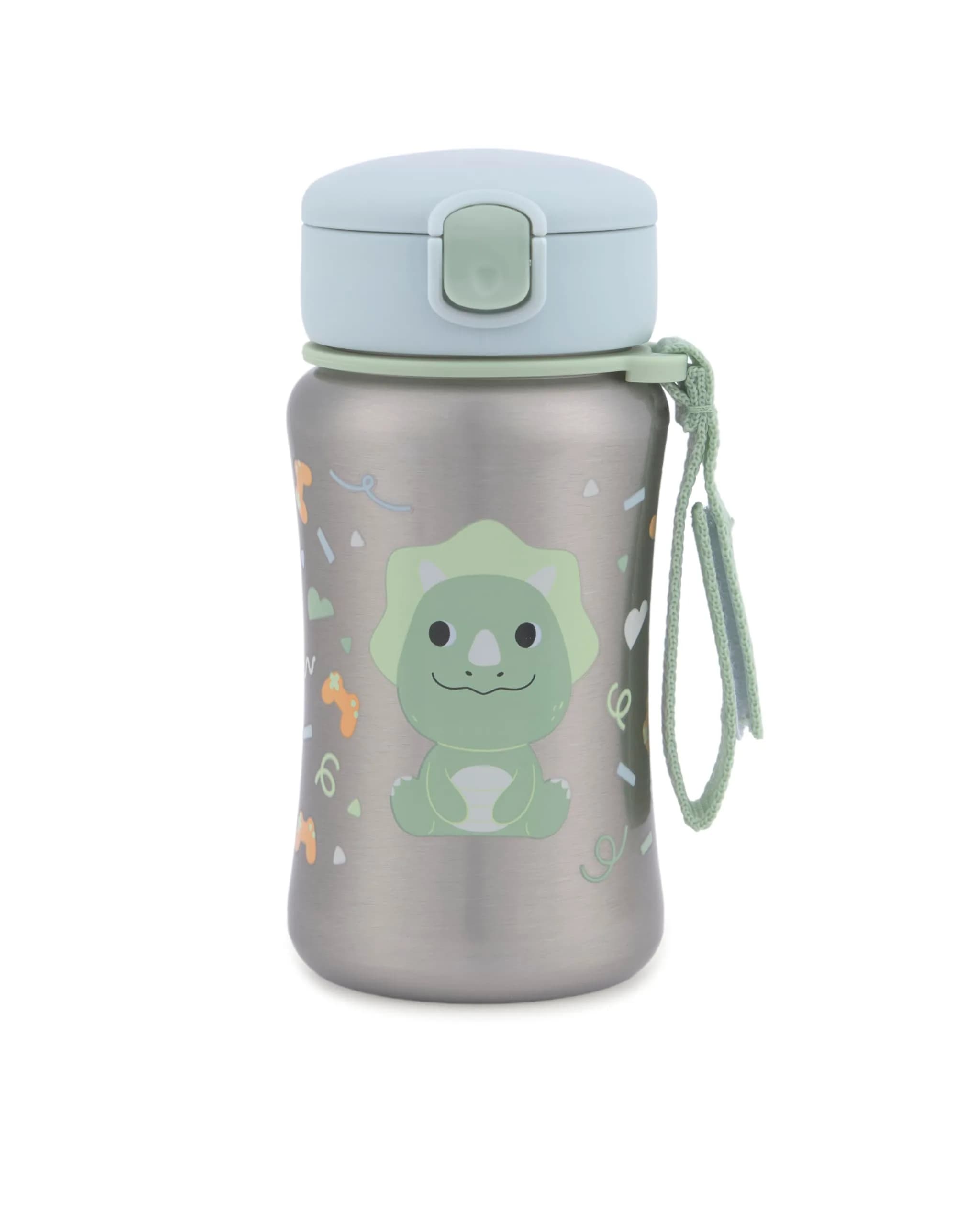 Skip Hop Toddler Sippy Cup with Straw 350ml (11.8 oz) | Dino Besties Squad Stainless Steel Bottle - main product image