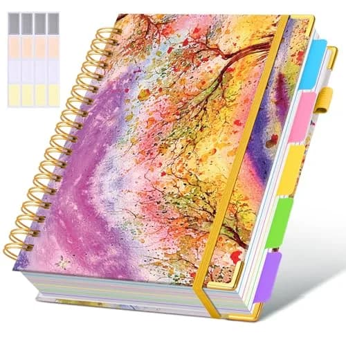 dilitego Autumn Tree Hardcover Spiral Notebook 6.2"x8.2" | 300 Pages 5 Subject College Ruled - main product image
