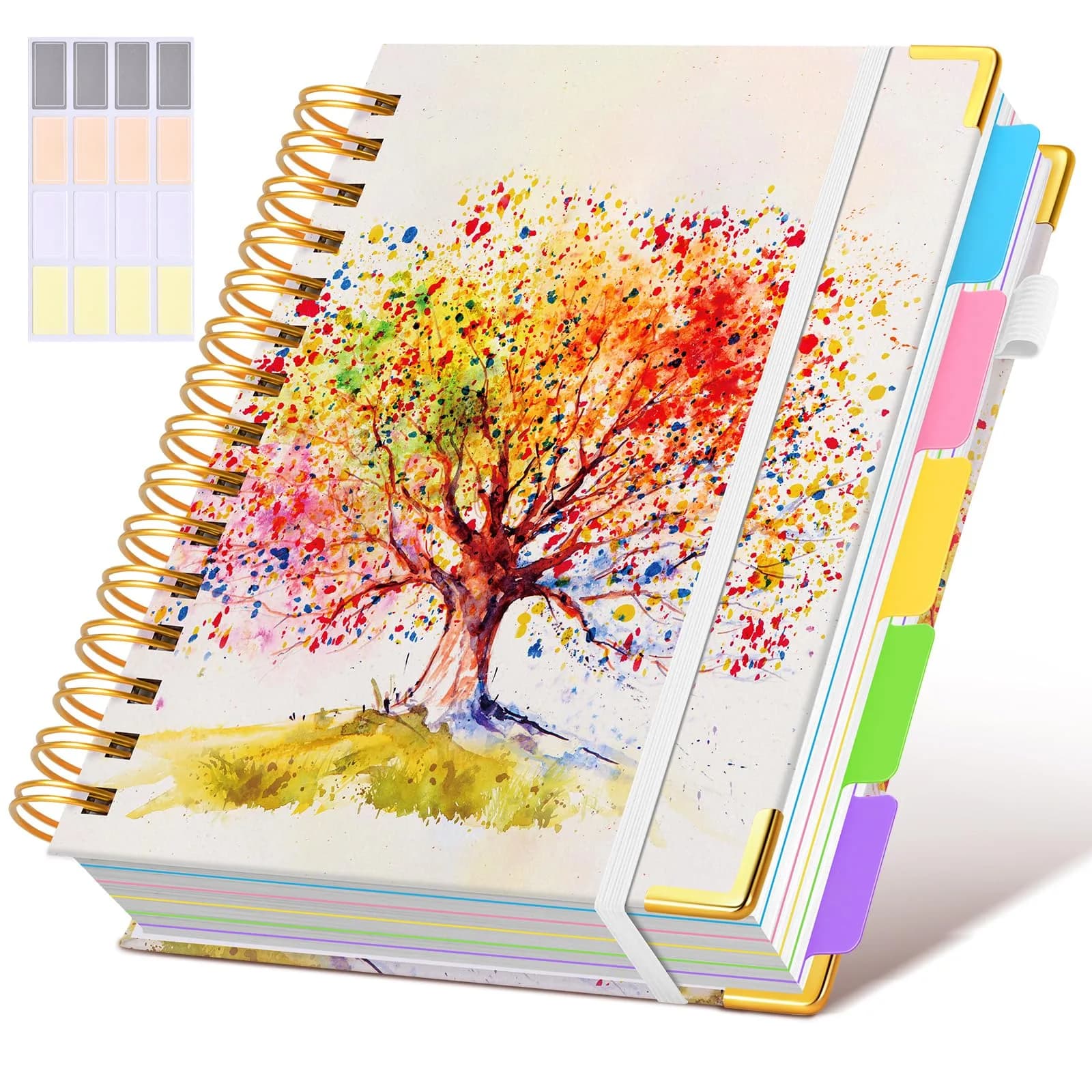 dilitego Hardcover Spiral Notebook Journal with Removable Dividers, 300 Pages 5 Subject, 100GSM Paper, A5 Tree of Life - main product image